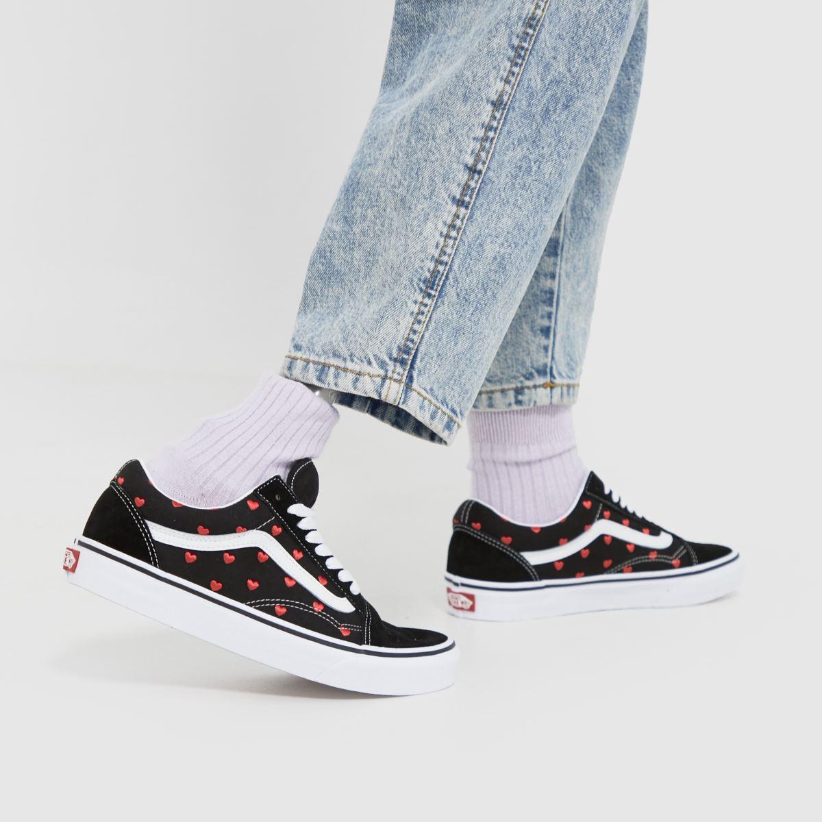 Vans Old Skool Trainers In Black & Red | Lyst UK