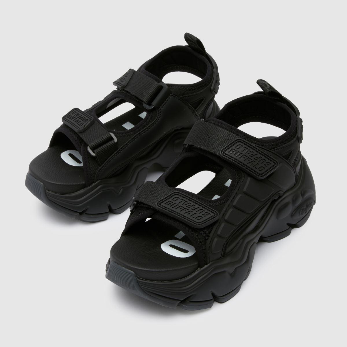 Buffalo London◆Buffalo Binary Trackサンダル◆ブラック Buy Buffalo Binary Track in black in the BUFFALO® Shop