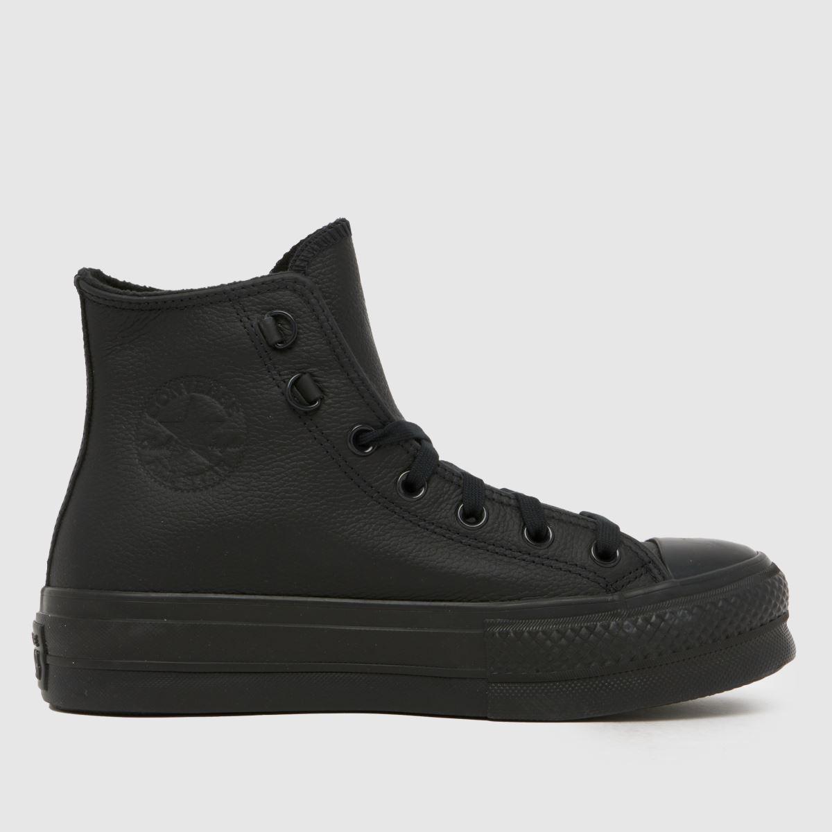 Star Lift Schuh Converse Black Converse Junior Girls Leather EVA