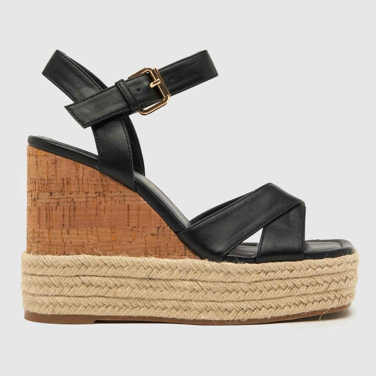 schuh Valley Cork Espadrille Wedge Sandals in Black Lyst UK