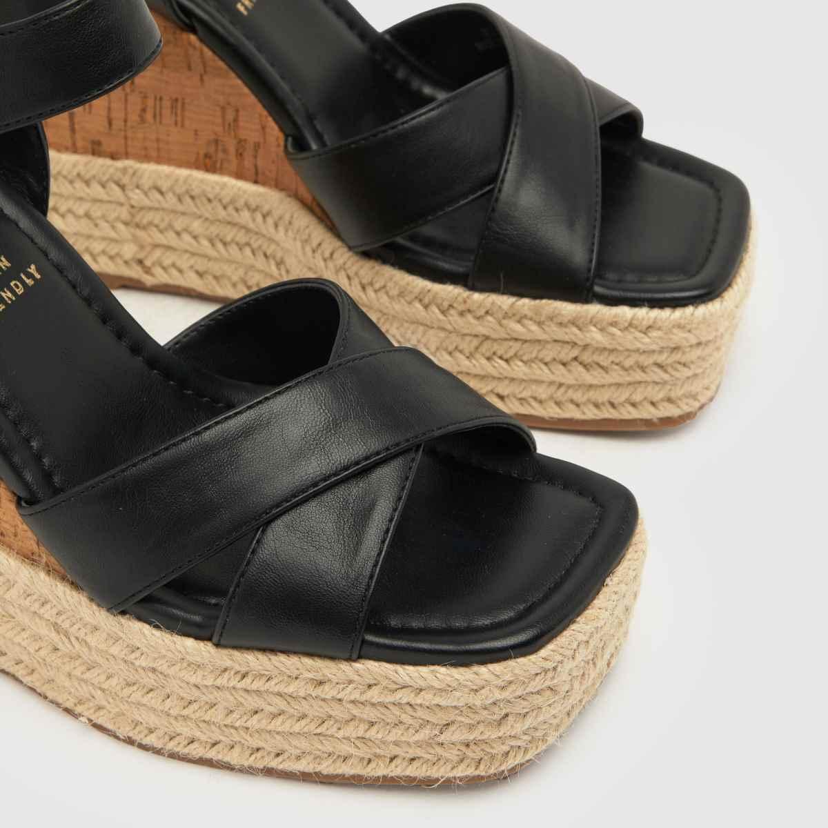 schuh Valley Cork Espadrille Wedge Sandals in Black Lyst UK