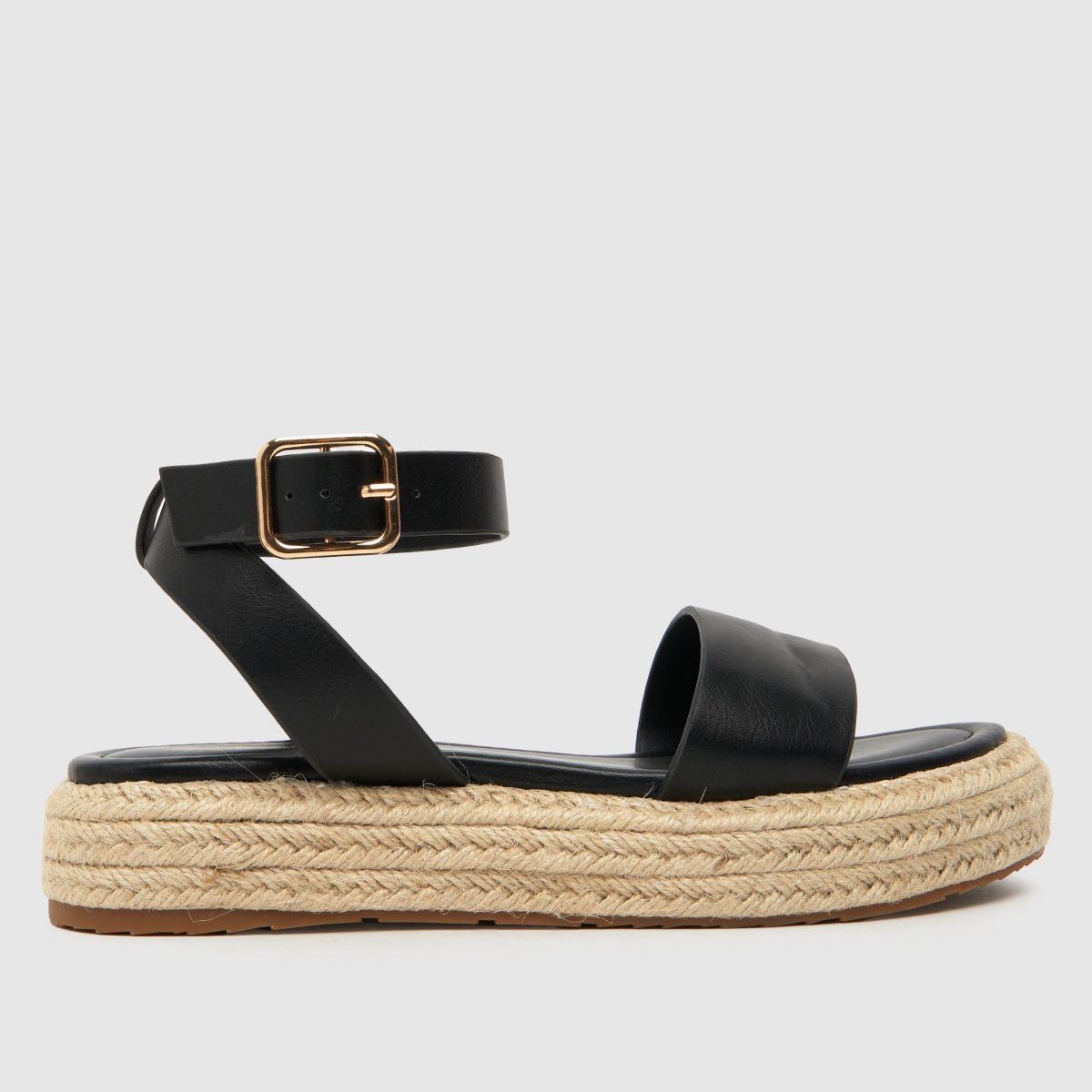 schuh Ladies Low Espadrille Sandals in Black | Lyst UK