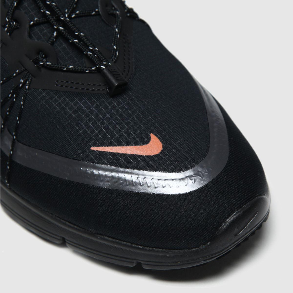 black & orange air max sequent 4 shield trainers
