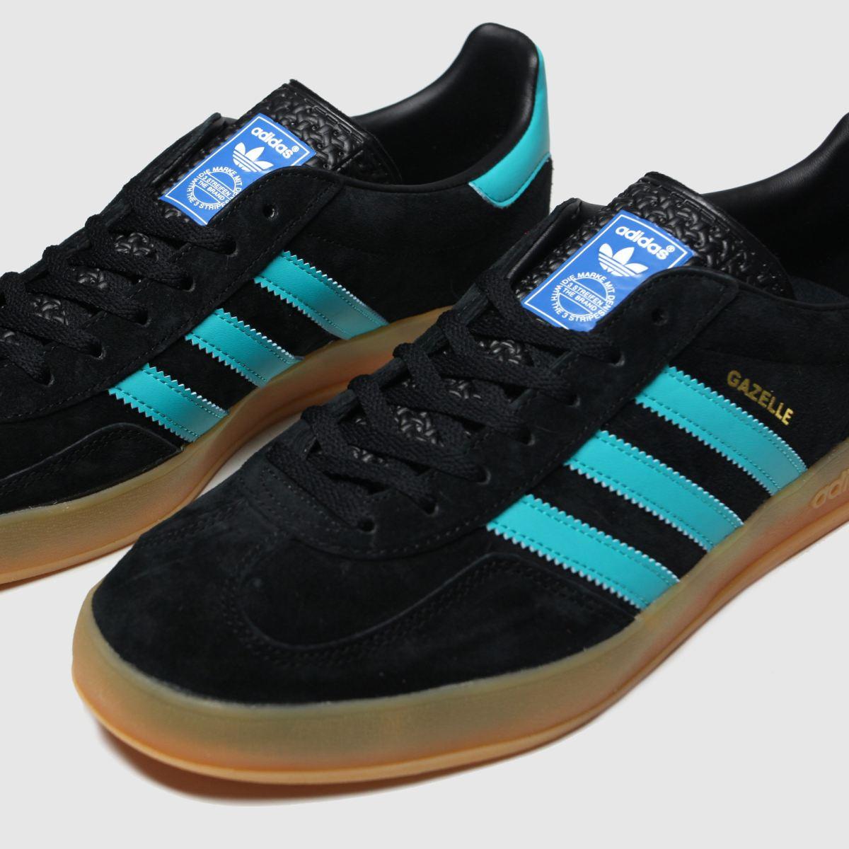 adidas black and blue trainers