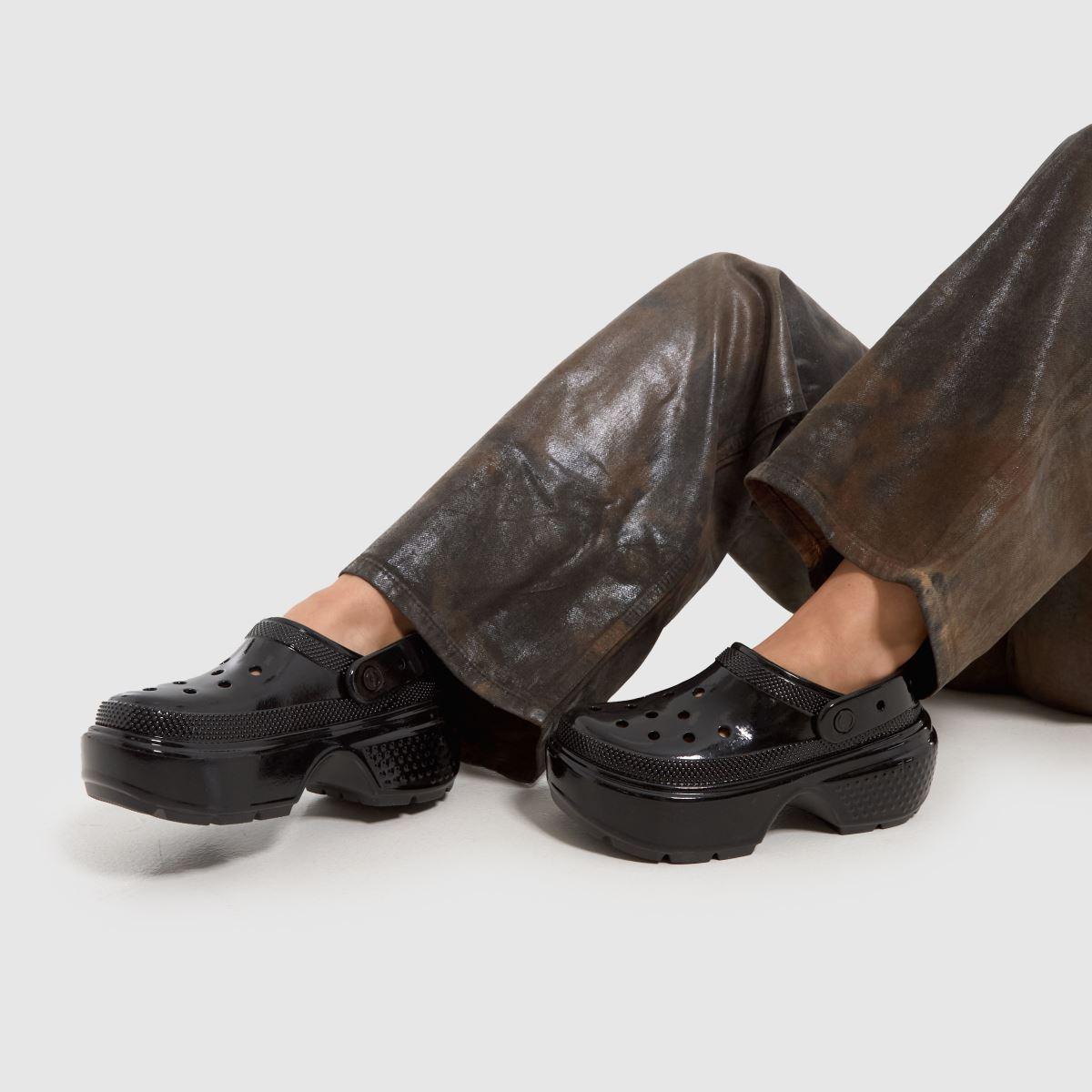 Crocs™ Stomp High Shine Clog Sandals in Black Lyst UK