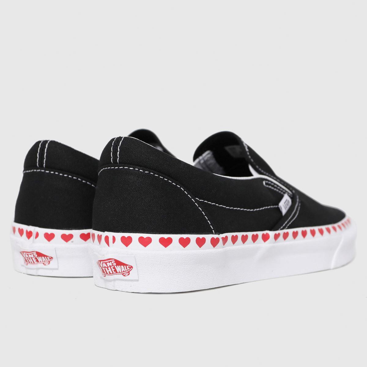Vans Black Red Classic Slip Hearts Foxing Trainers Lyst UK
