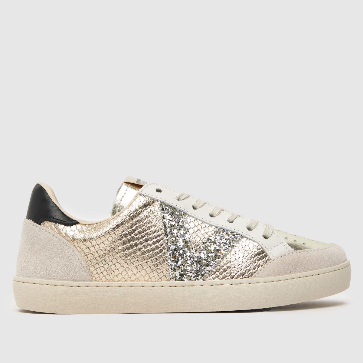 white and gold ladies trainers