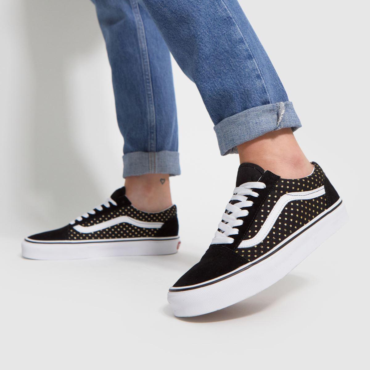 Vans Black & Gold Old Skool Stars Trainers | Lyst UK