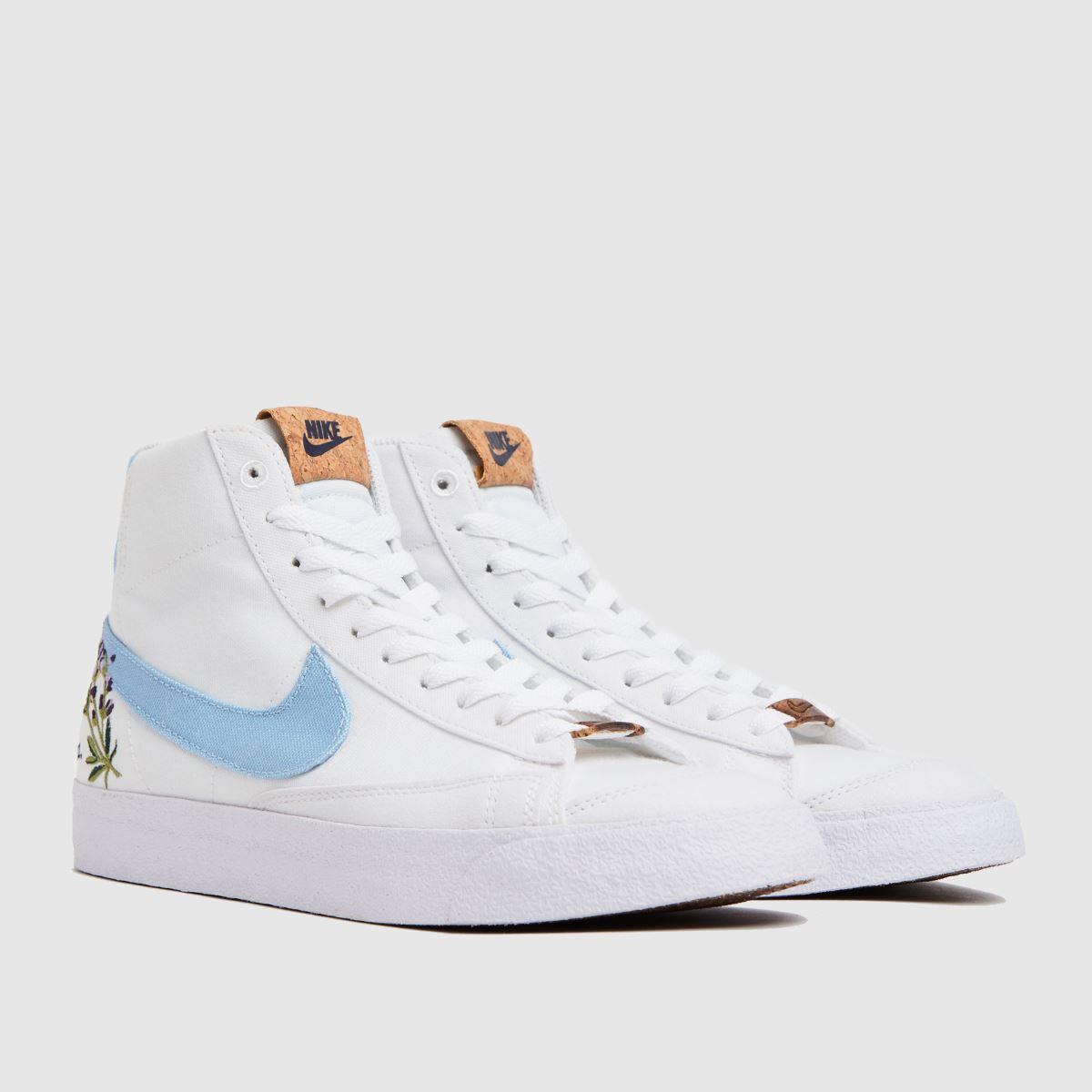 nike white and pl blue blazer mid 77