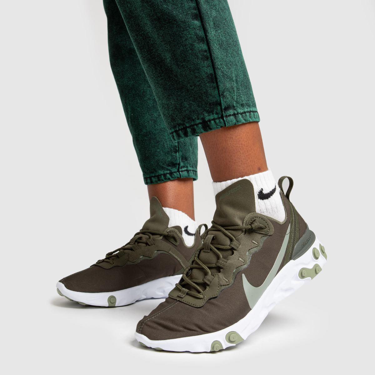 Nike React Element 55 Trainers in Green | Lyst UK