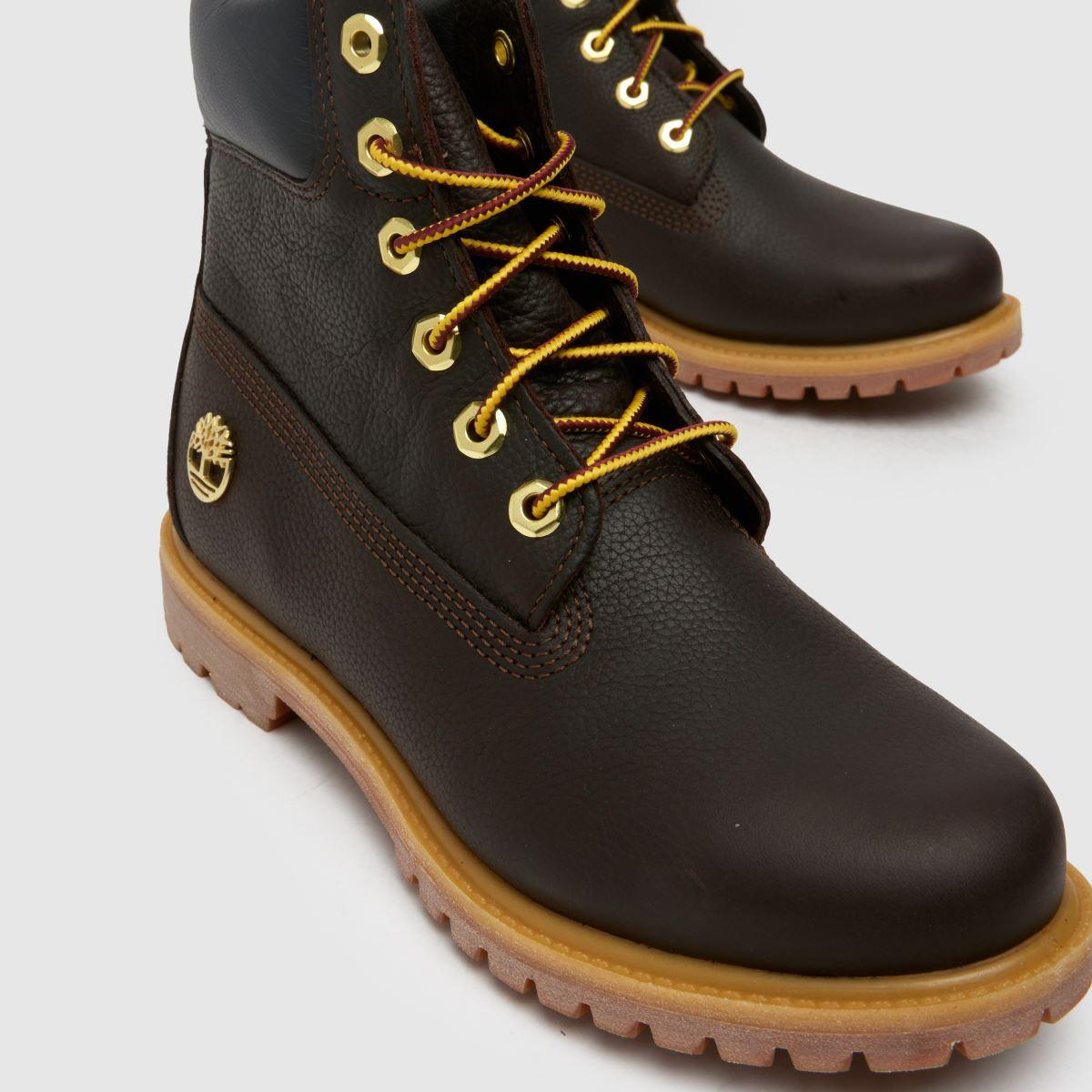 Dark Brown Black And Brown Timberlands Timberland Premium 6-Inch