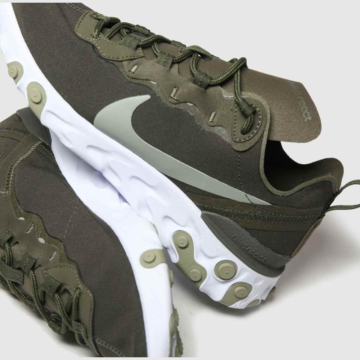 Nike React Element 55 Trainers in Green | Lyst UK