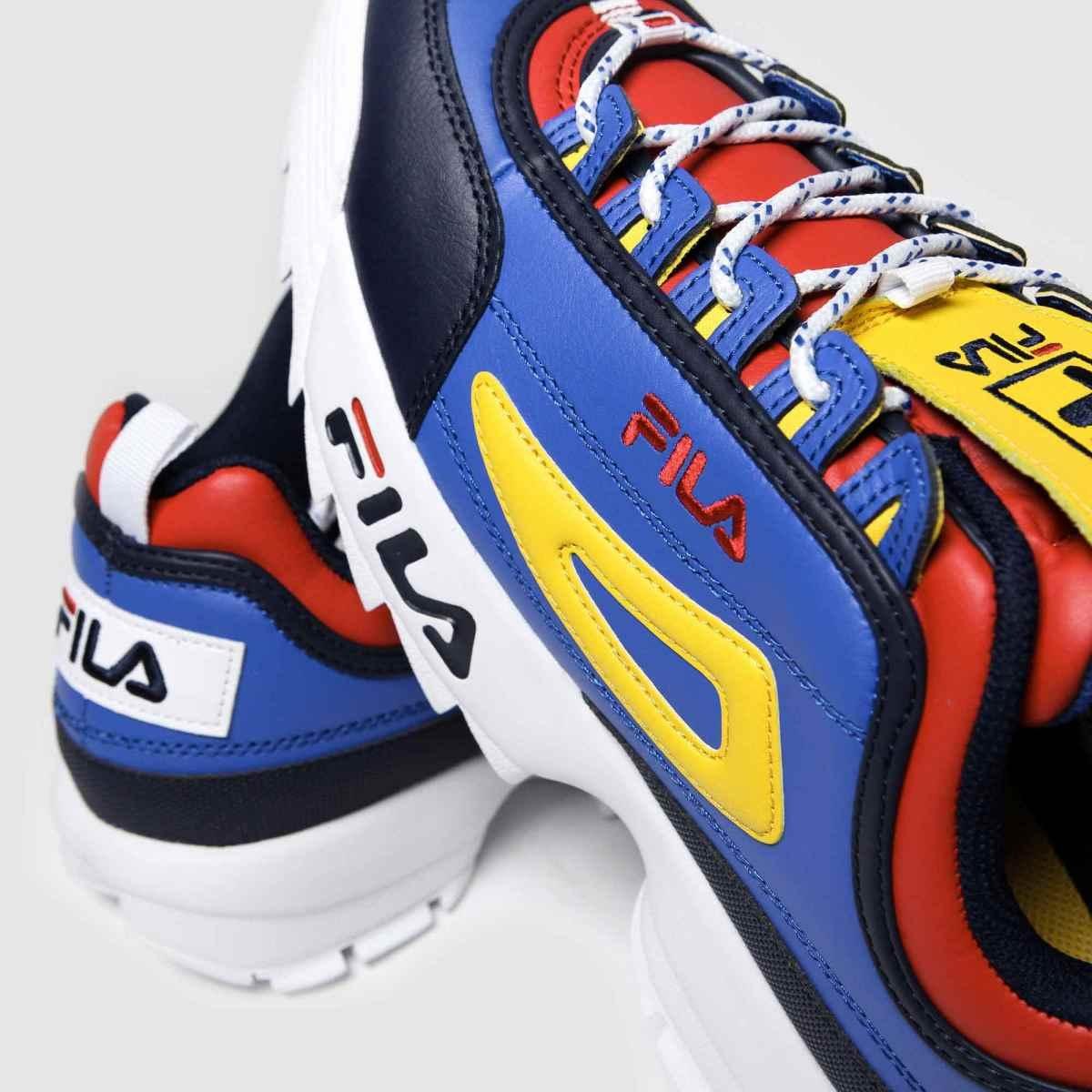 blue and yellow filas