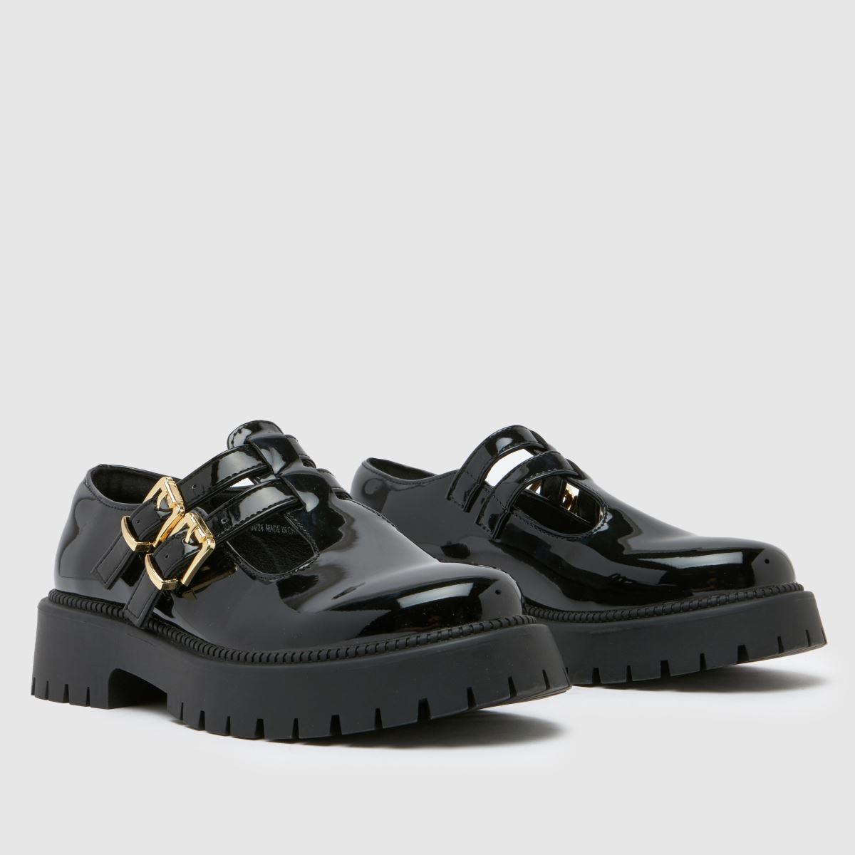 schuh Lucette T-Bar Flats in Black Lyst UK