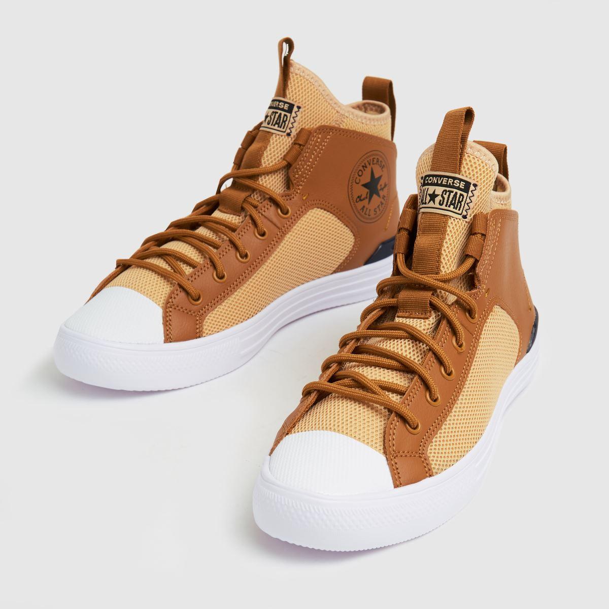 converse tan ultra lightweight mid trainers