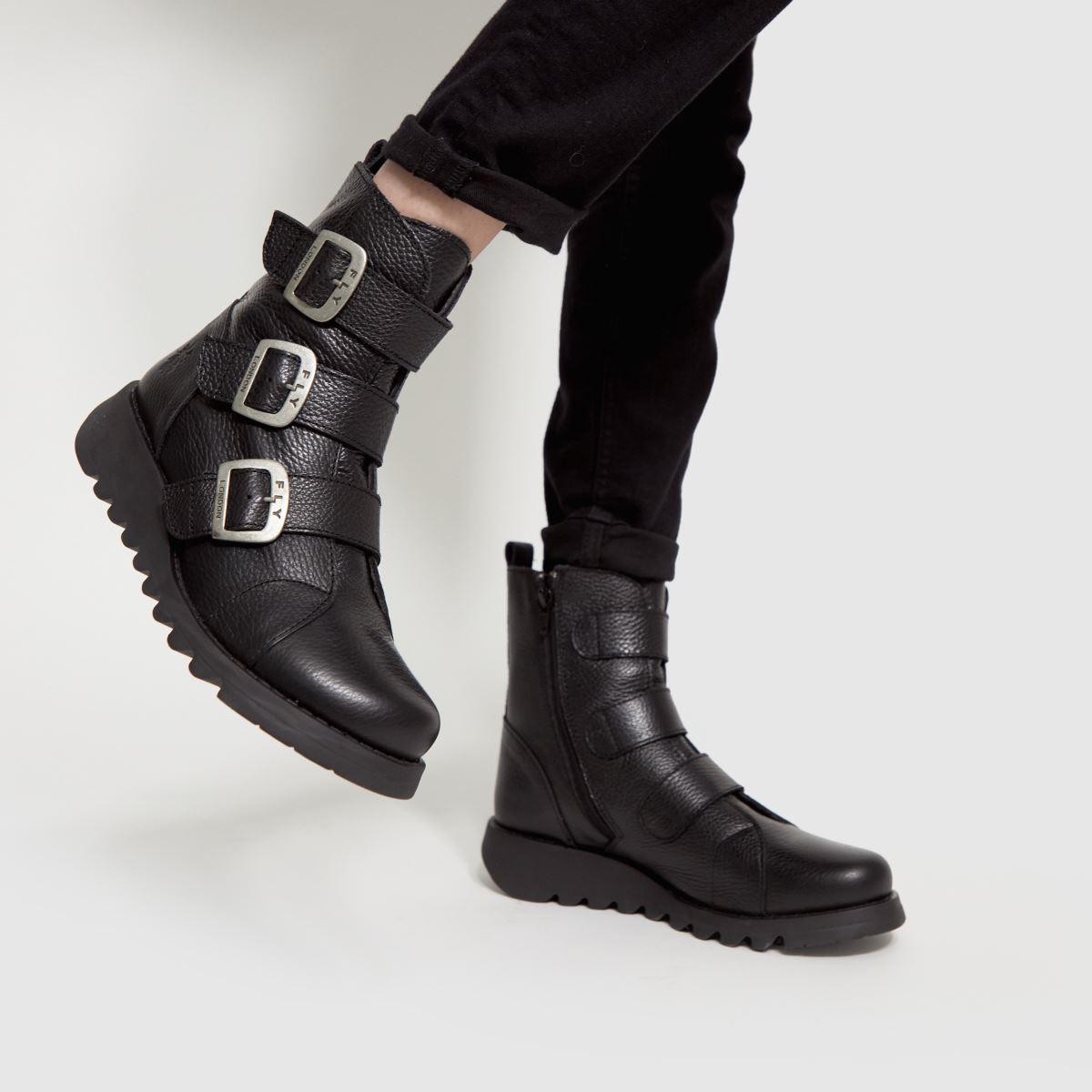 Fly London Sach Triple Buckle Boots In in Black Lyst UK