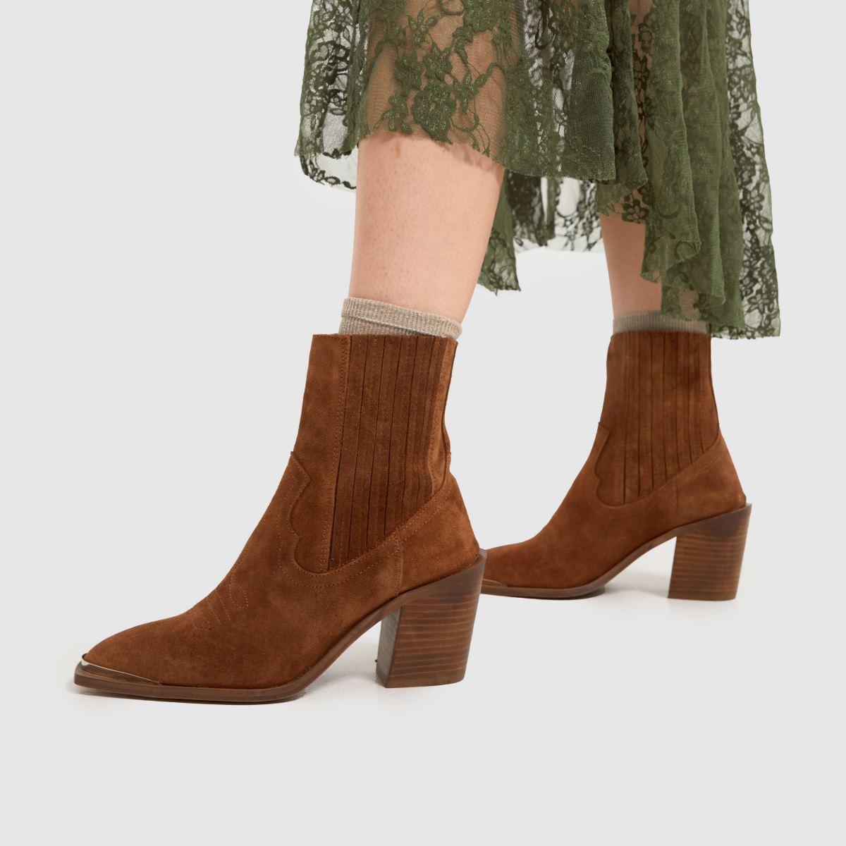 Western Boots Schuh Tan Ankle Boots Schuh Women's Brown Anand Suede Western  Boots Lyst UK