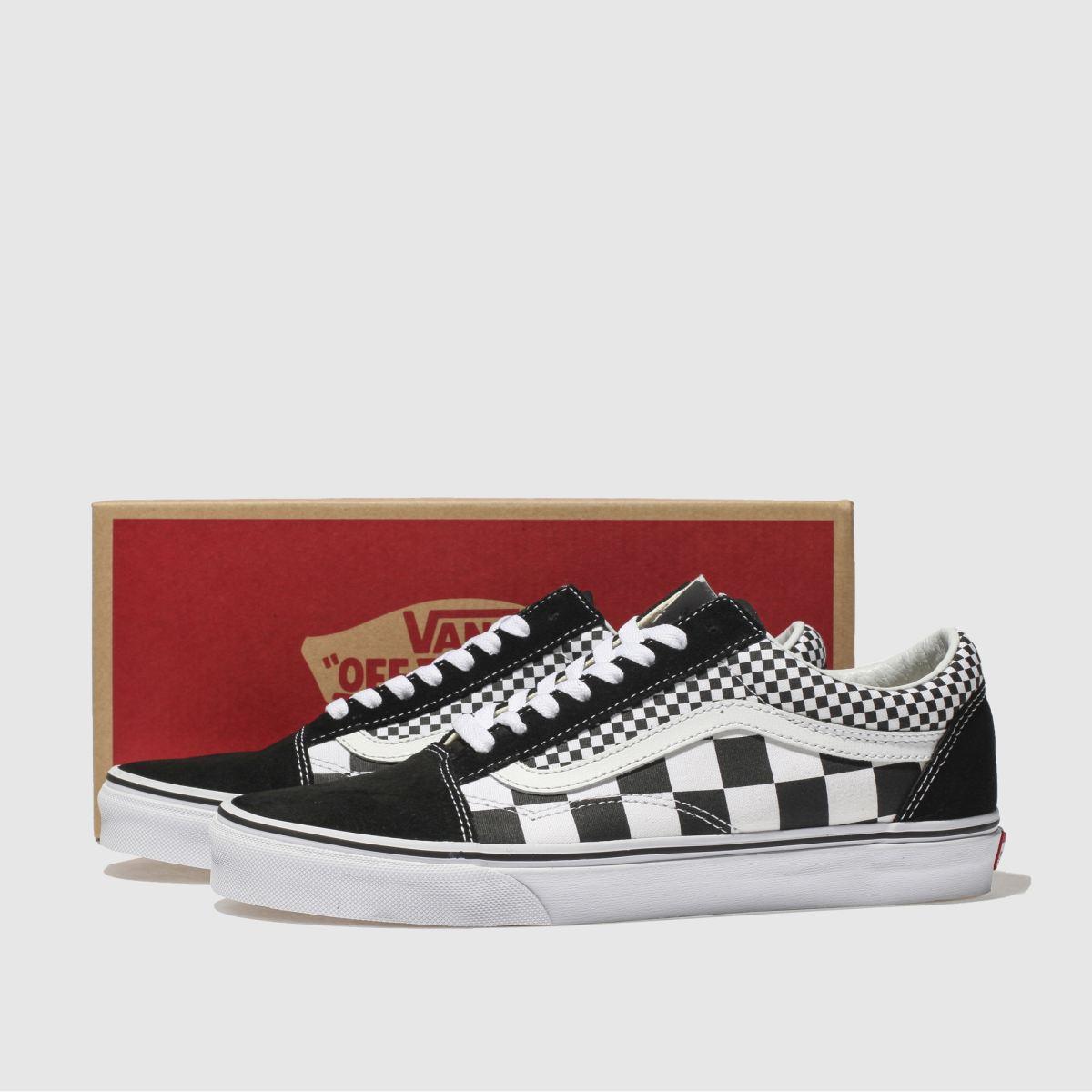 Vans Suede Black & White Old Skool Mix Checker Trainers for Men - Lyst