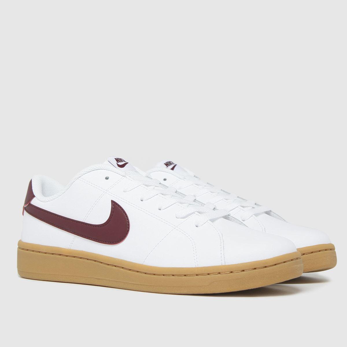 Nike Leather White \u0026 Burgundy Court Royale 2 Low Trainers for Men - Lyst