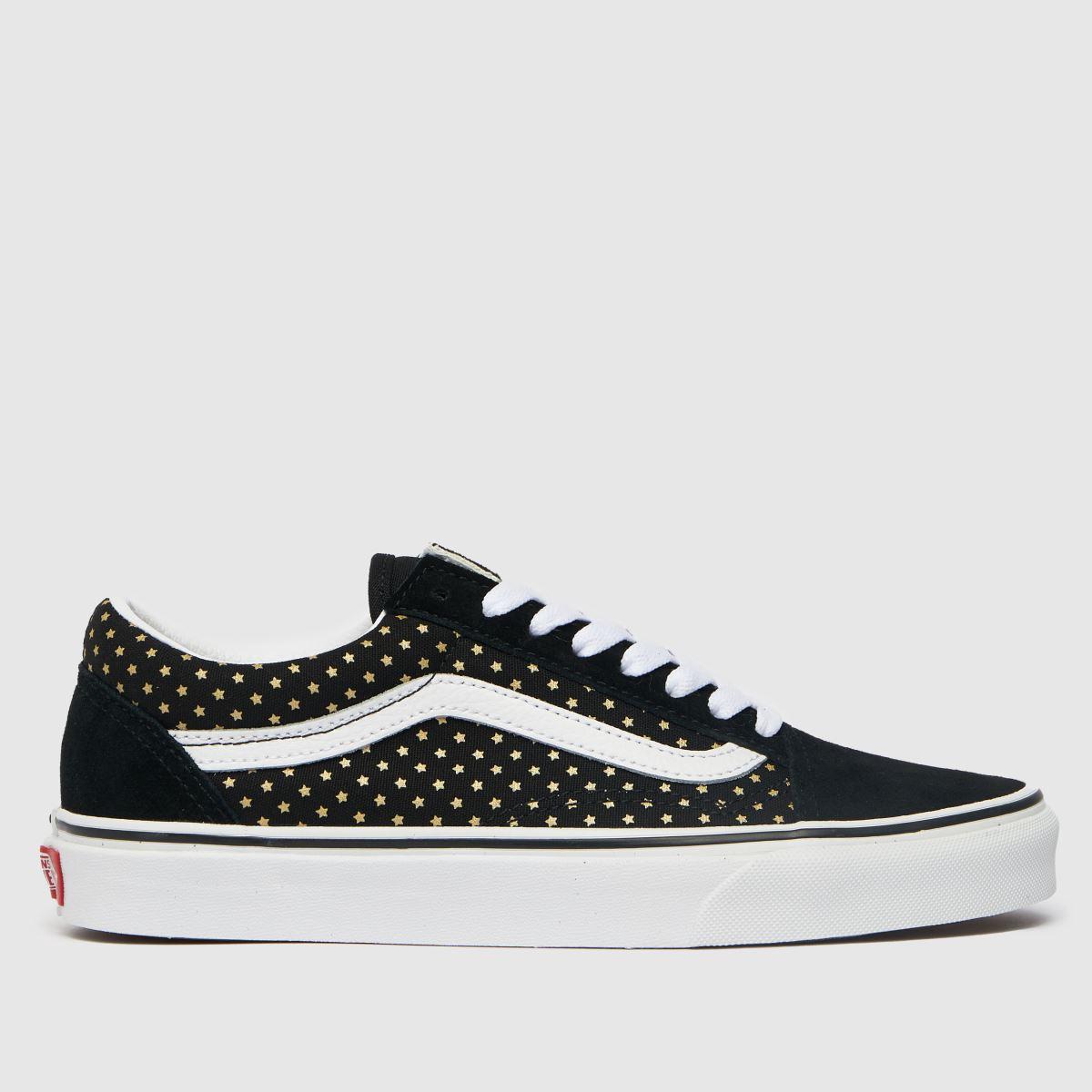 Vans Black & Gold Old Skool Stars Trainers | Lyst UK