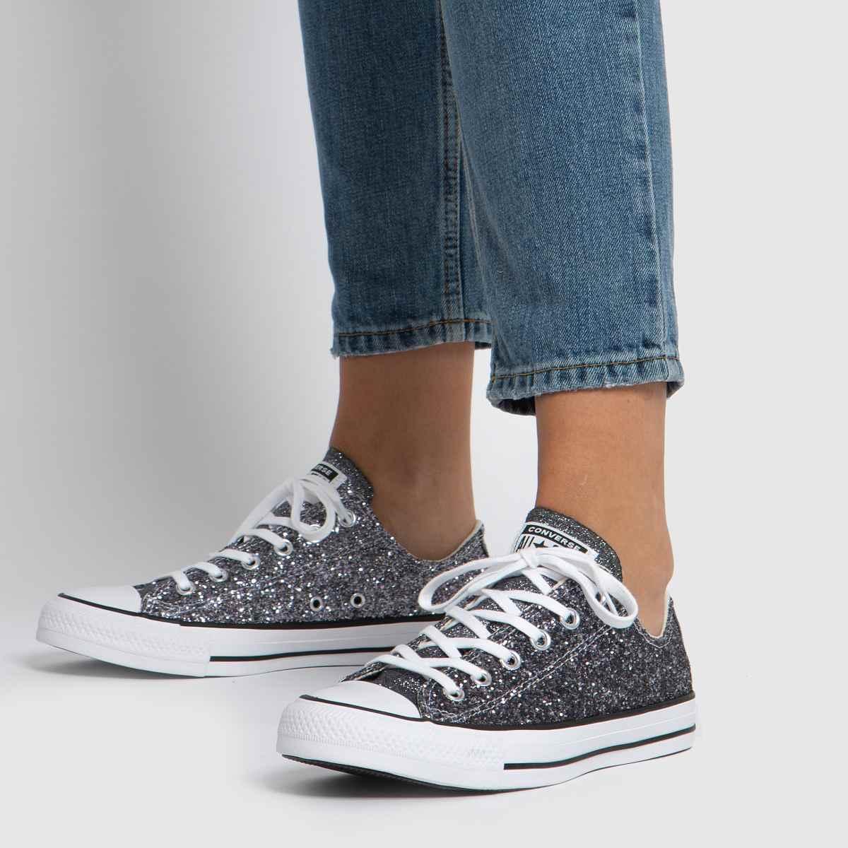 converse silver all star galaxy dust ox trainers