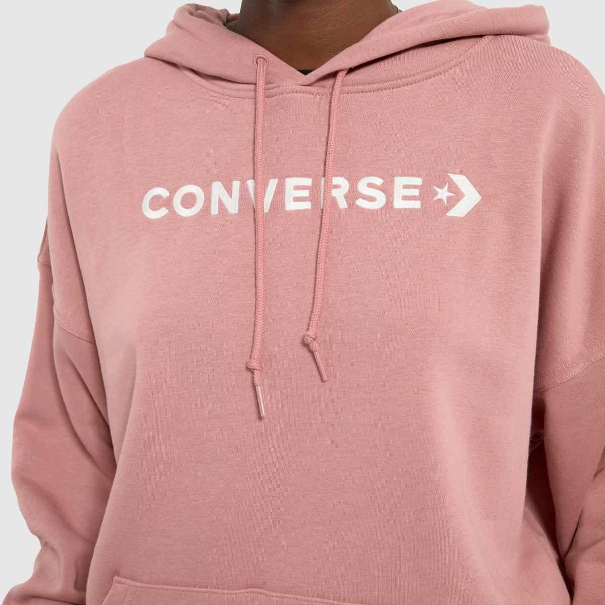 Converse Embroidered Fleece Lyst in | Hoodie UK Pink In
