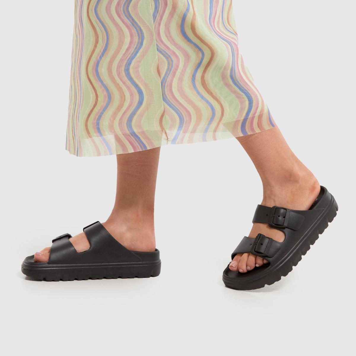 Schuh Tilda Double Strap Footbed Sandals In in Black Lyst UK