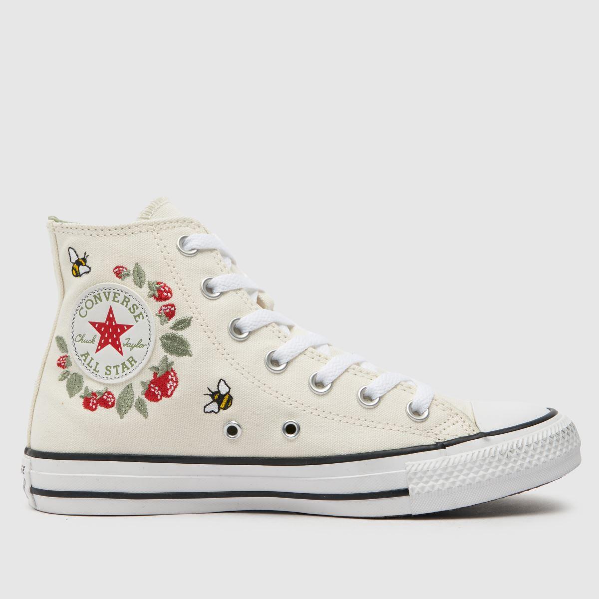Converse All Star Hi Bees And Berries Trainers In White & Green Lyst UK
