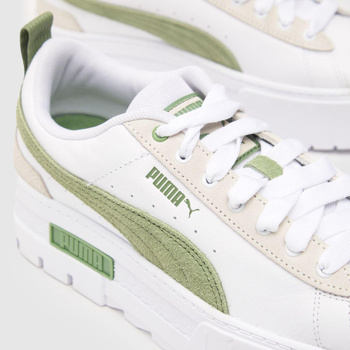 PUMA Mayze Mix Trainers In White \u0026 Green | Lyst UK