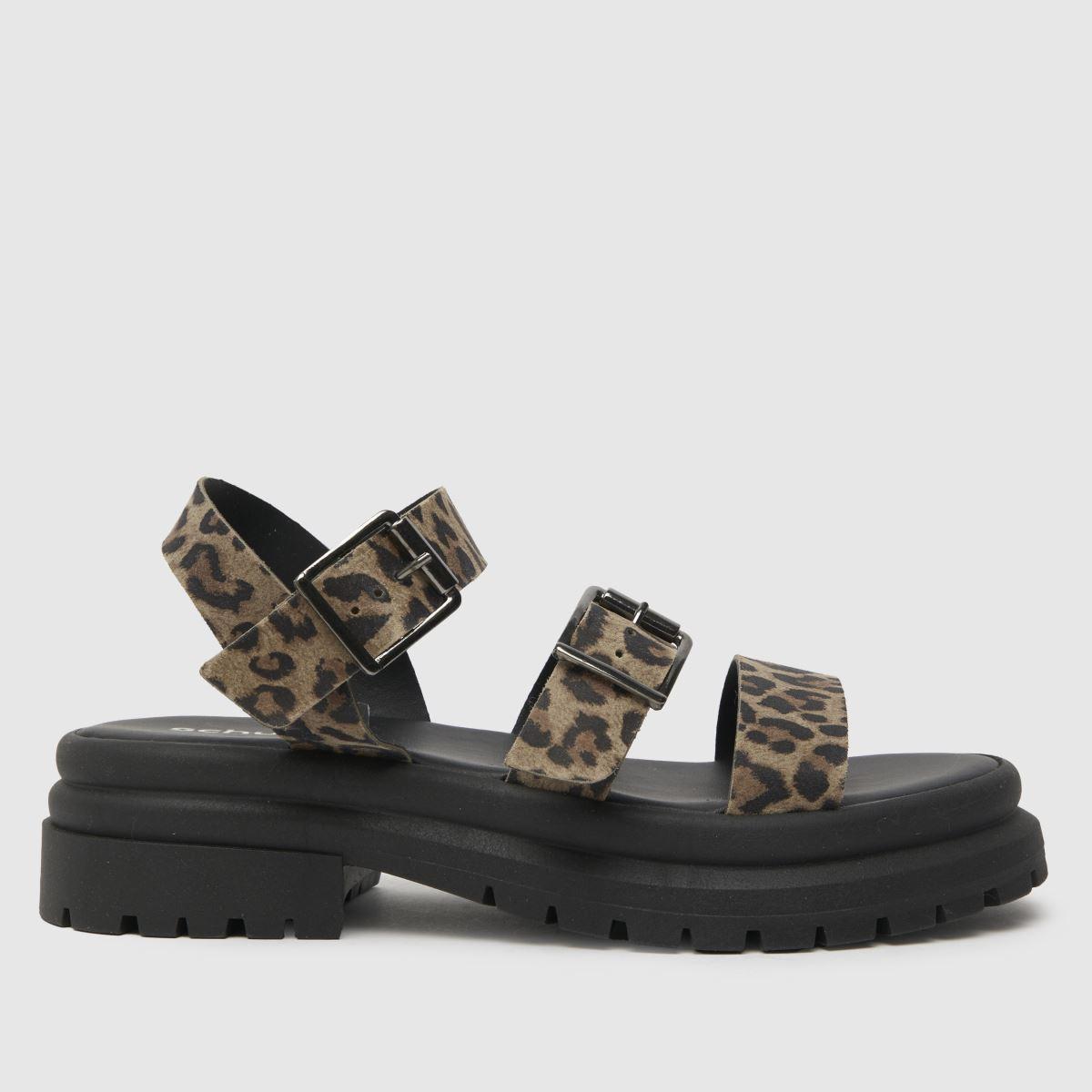 Leopard chunky sandals deals