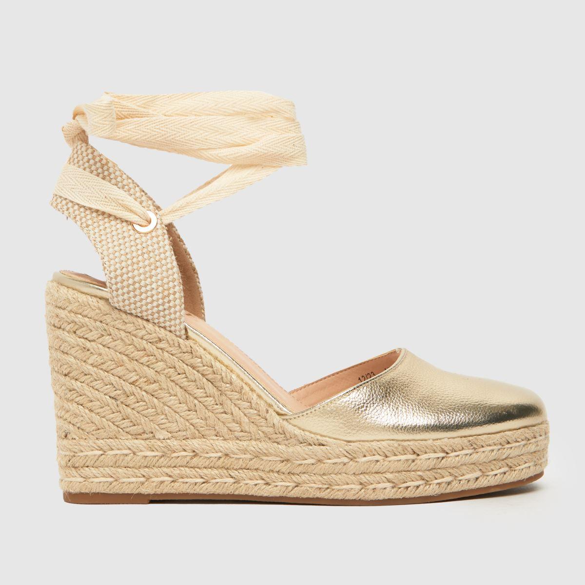 schuh Venus Ankle Tie Wedge in Metallic Lyst UK