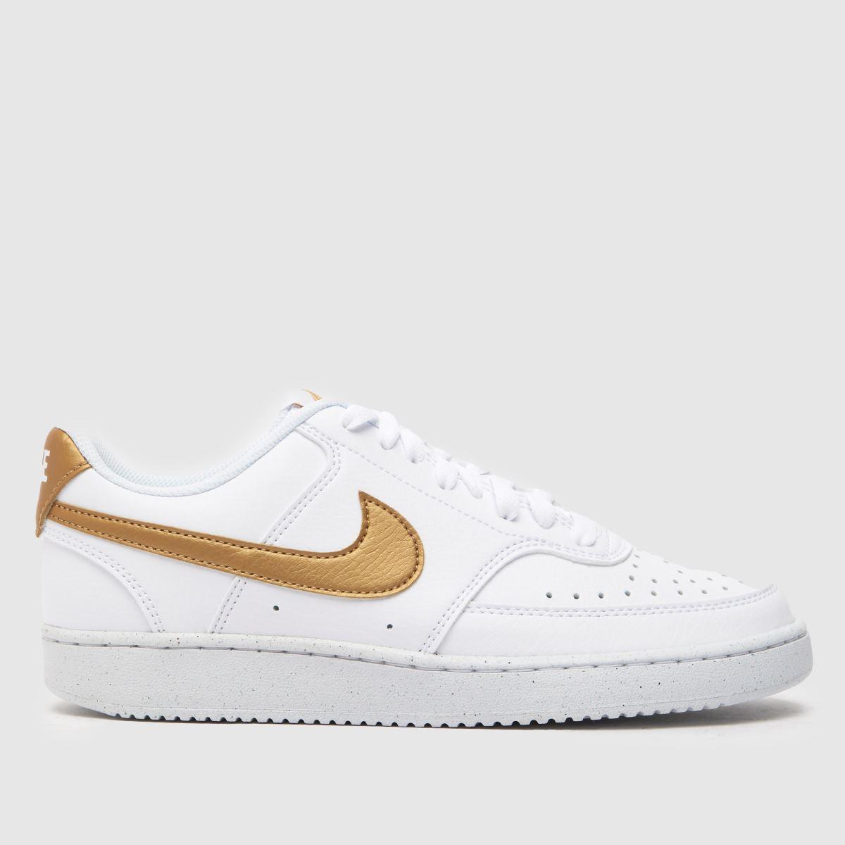 white and pink court vision trainers