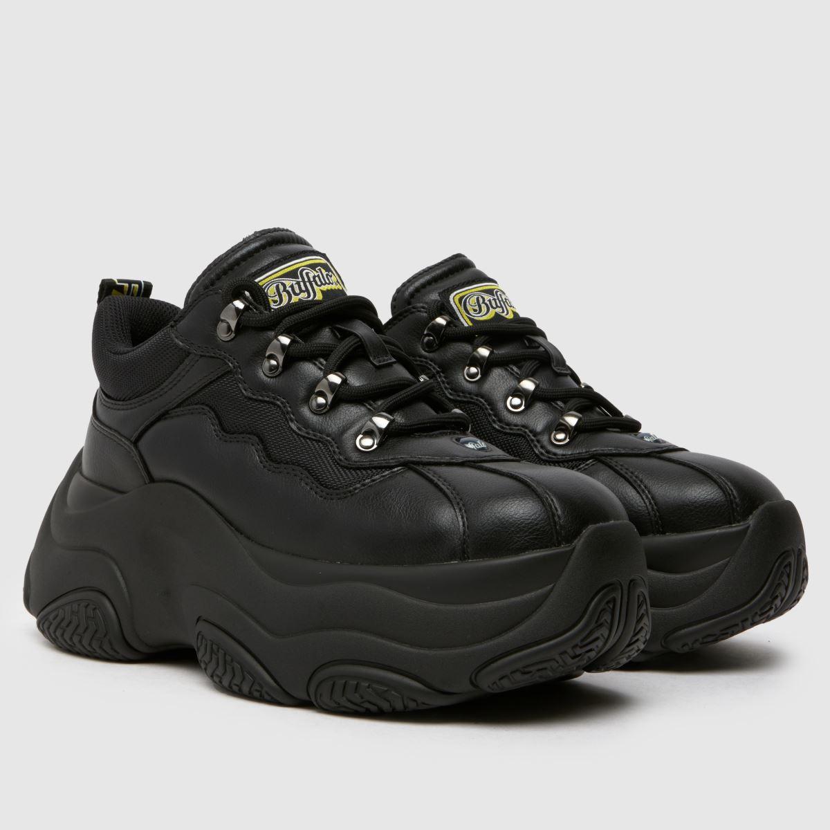 Leather Buffalo Sneakers Uomo Buffalo Black And Cream Trainers