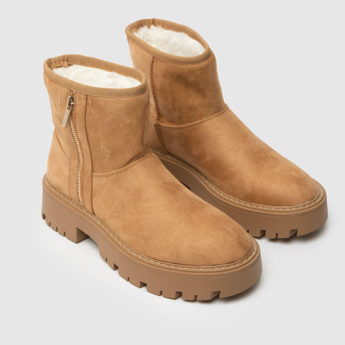 schuh Carman Faux Furlined Boots in Brown Lyst UK