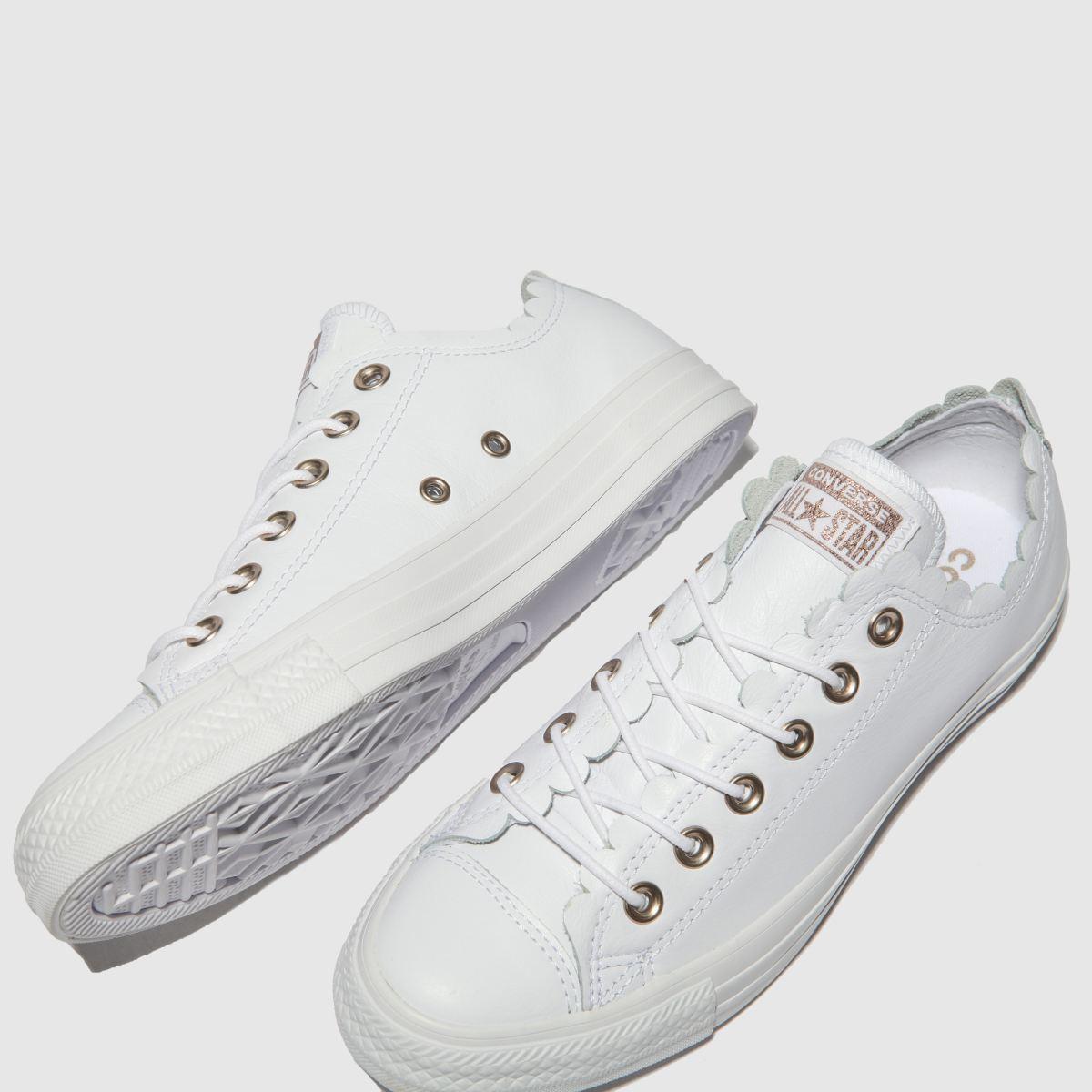 Converse Leather All Star Frilly Thrills Ox Trainers in White | Lyst UK