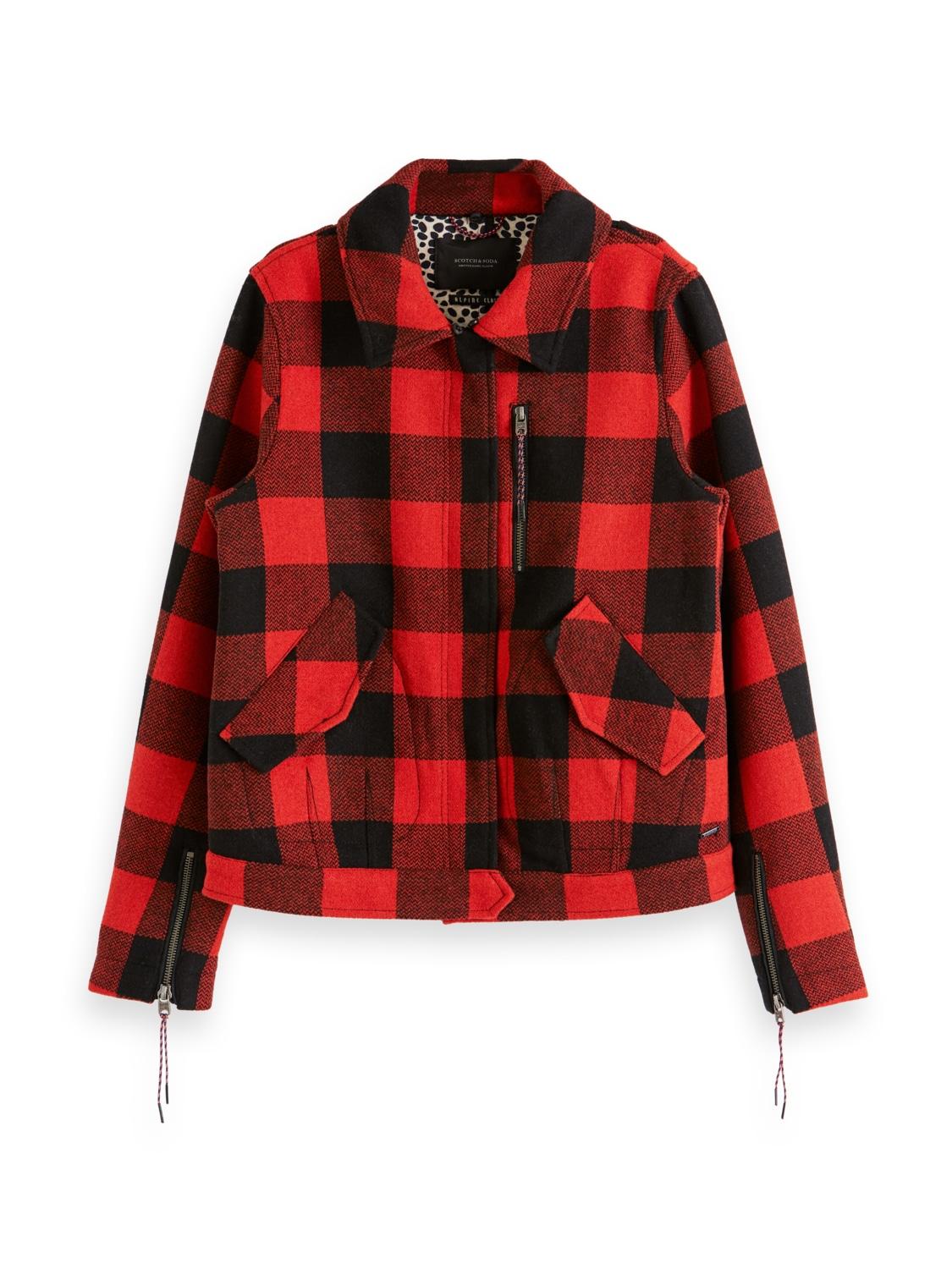 Soda Lumberjack Check Trucker Jacket 