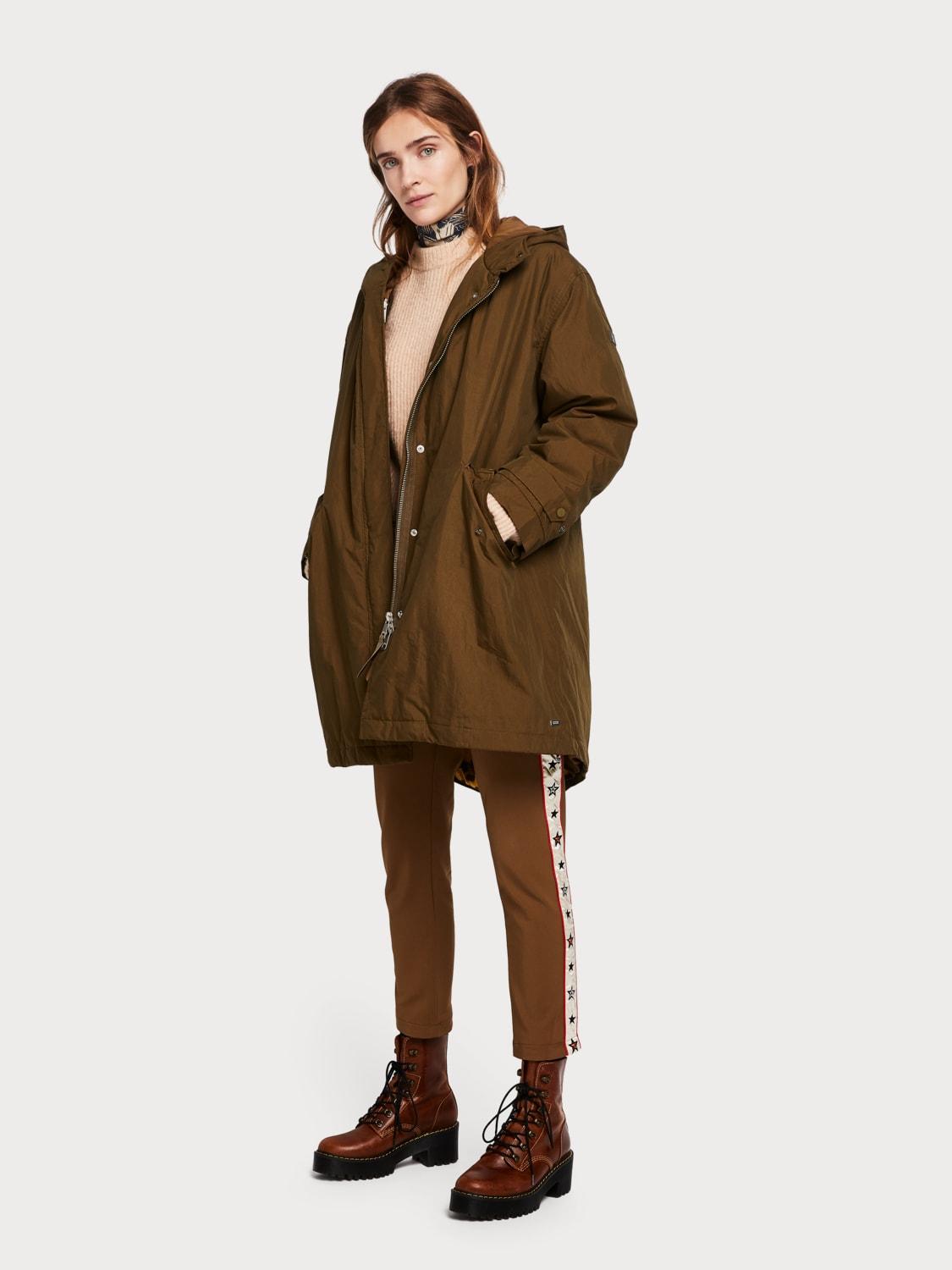 Scotch & soda parka removable inner jacket moss Clearance