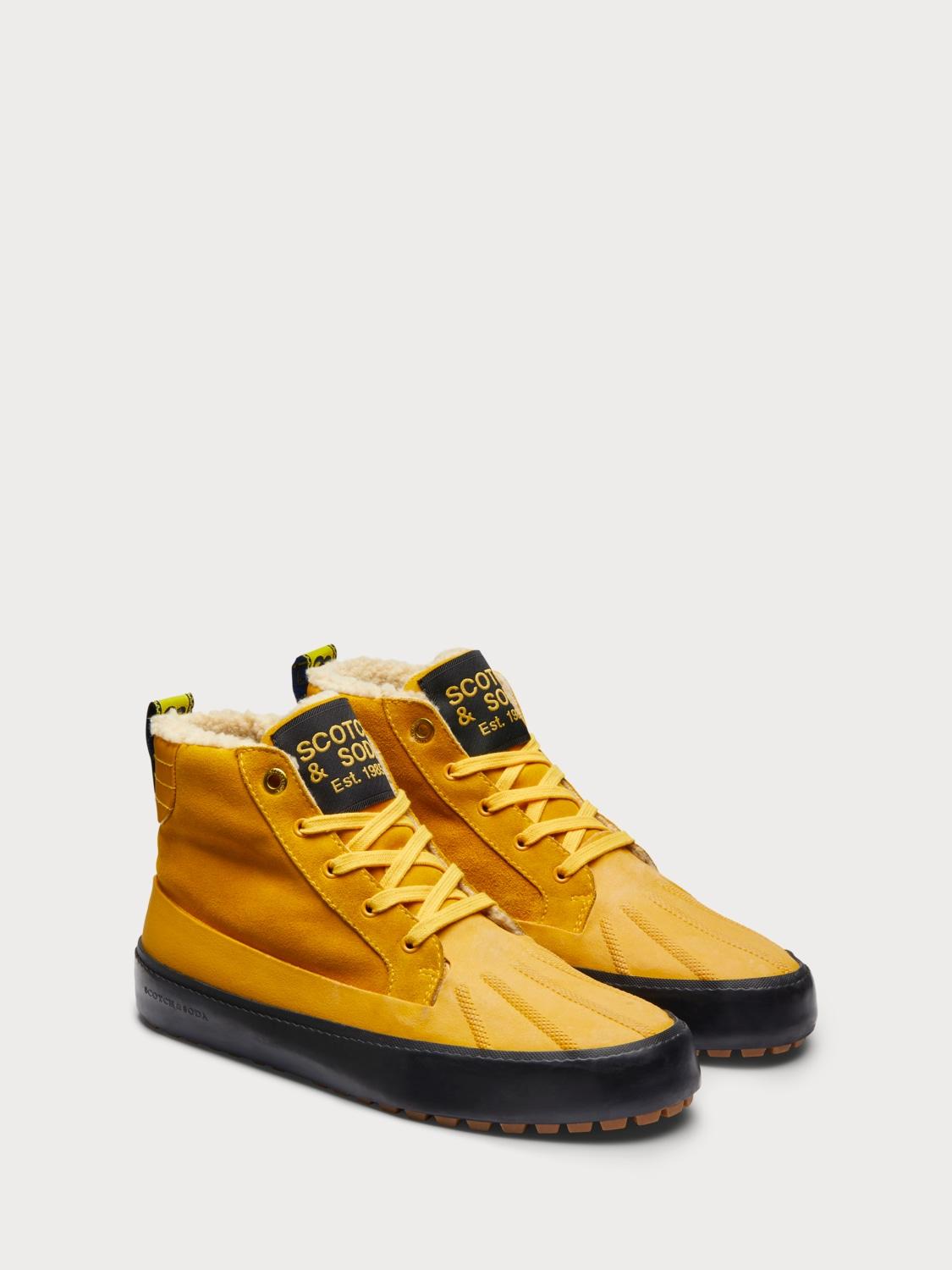 Scotch \u0026 Soda Suède Menton - Hoge Sneakers in het Geel voor heren - Lyst