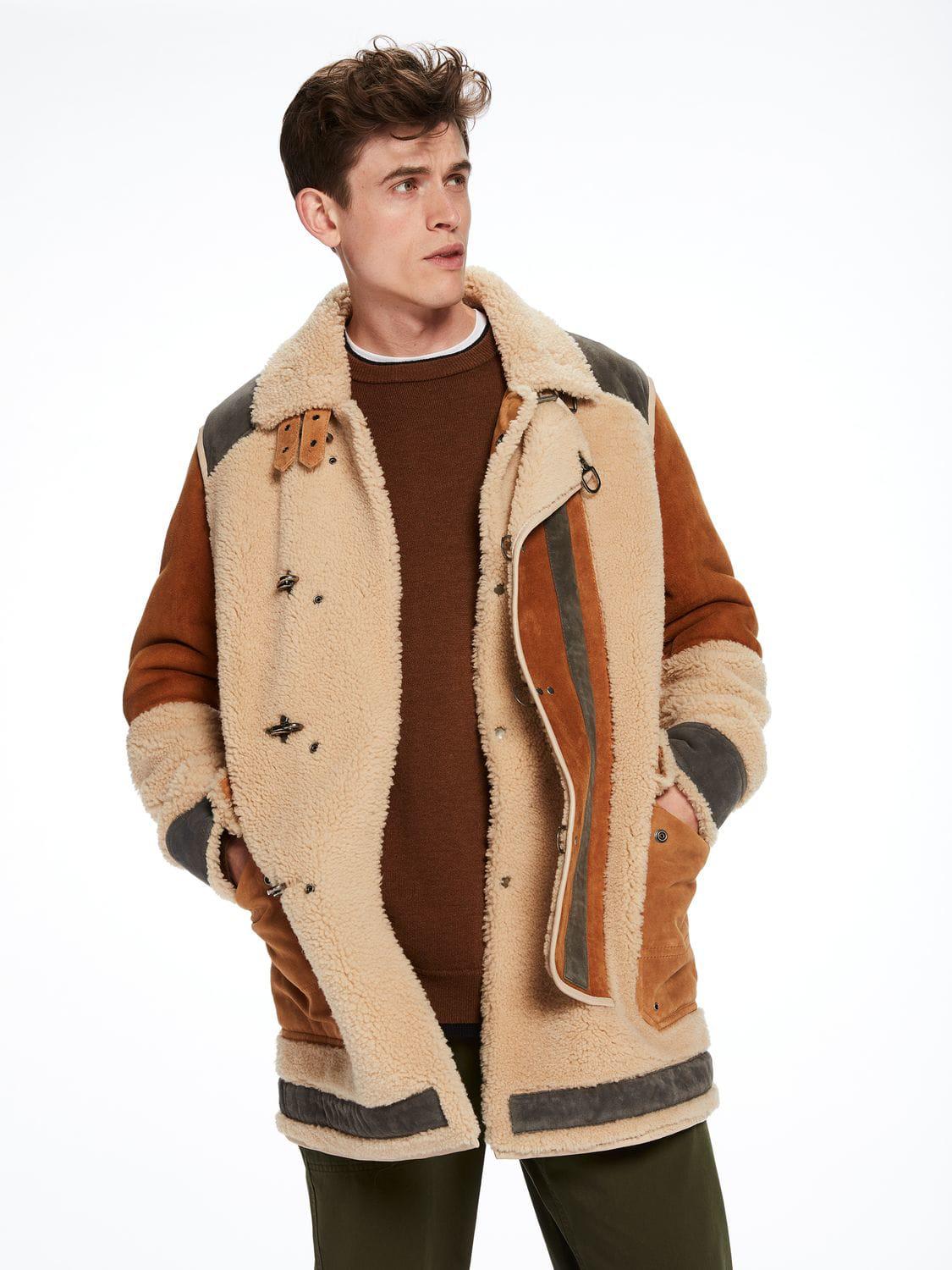 scotch and soda shearling jacket