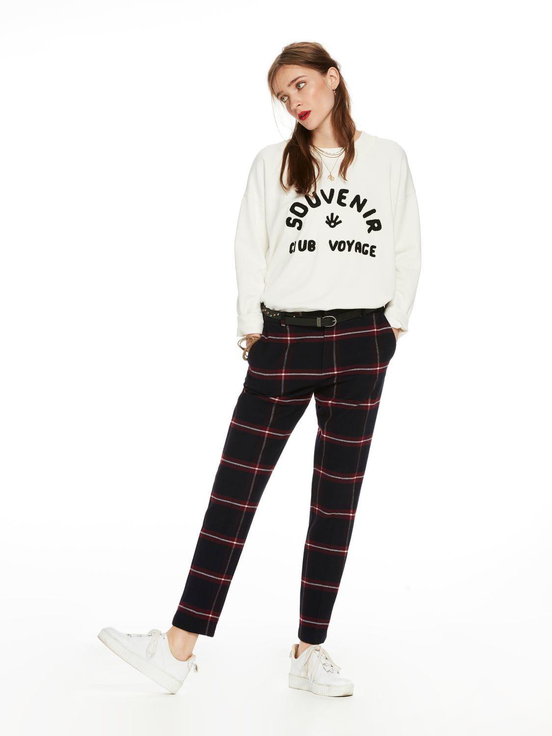 checkered tailored pants