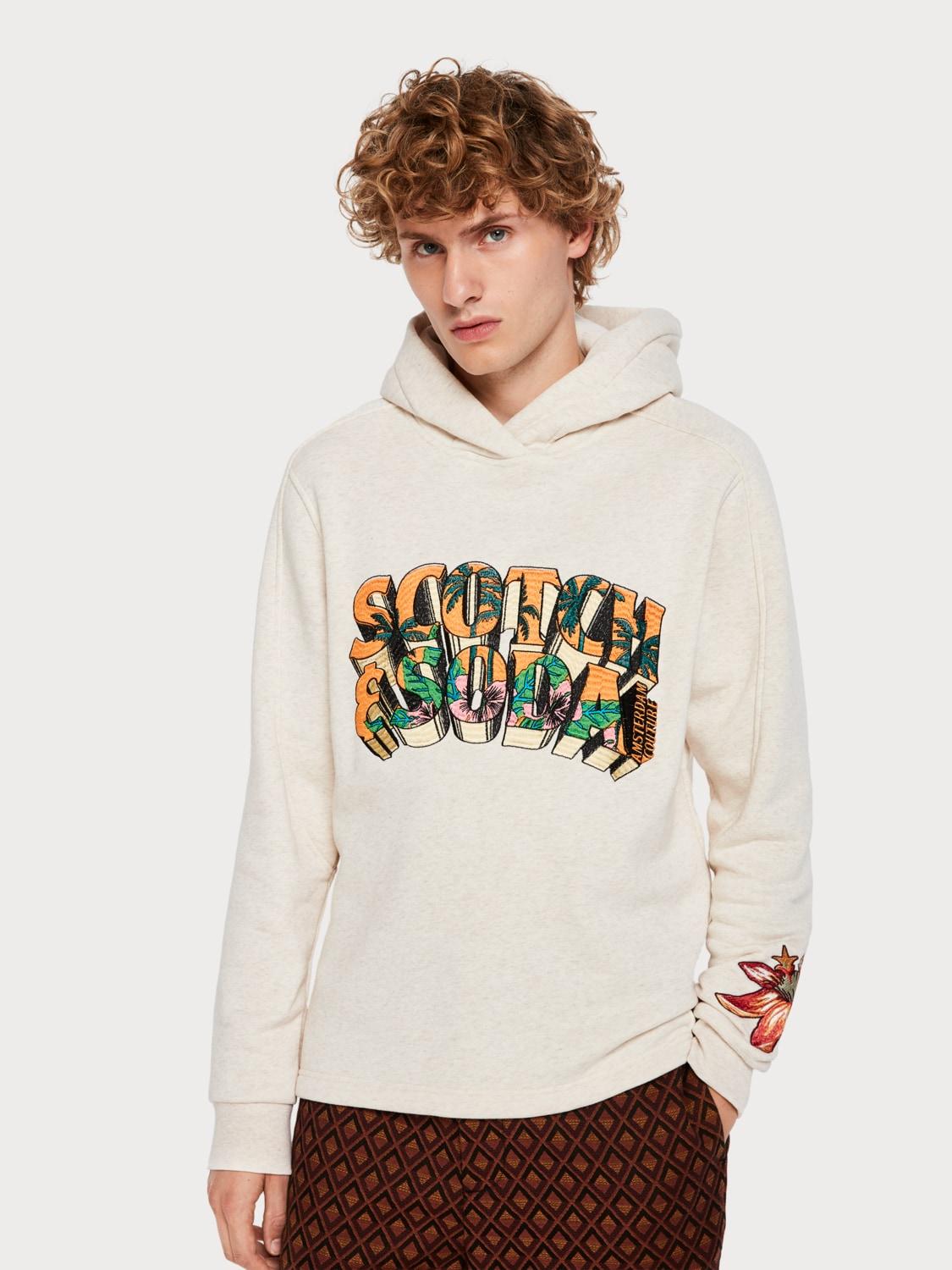 Scotch & Soda Tropical Embroidery Hoodie for Men - Lyst