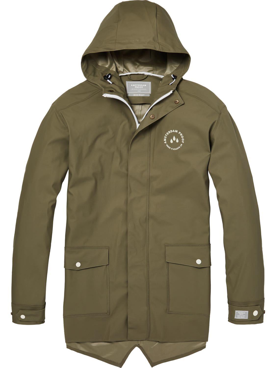Scotch & Soda Synthetic Rain Parka Amsterdam Proof in Sage (Green) for