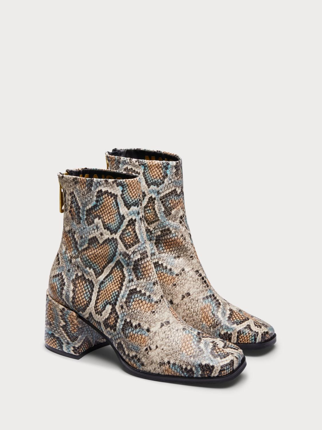 Scotch \u0026 Soda Florence - Leren Enkellaarzen Met Slangenprint in het Bruin |  Lyst BE