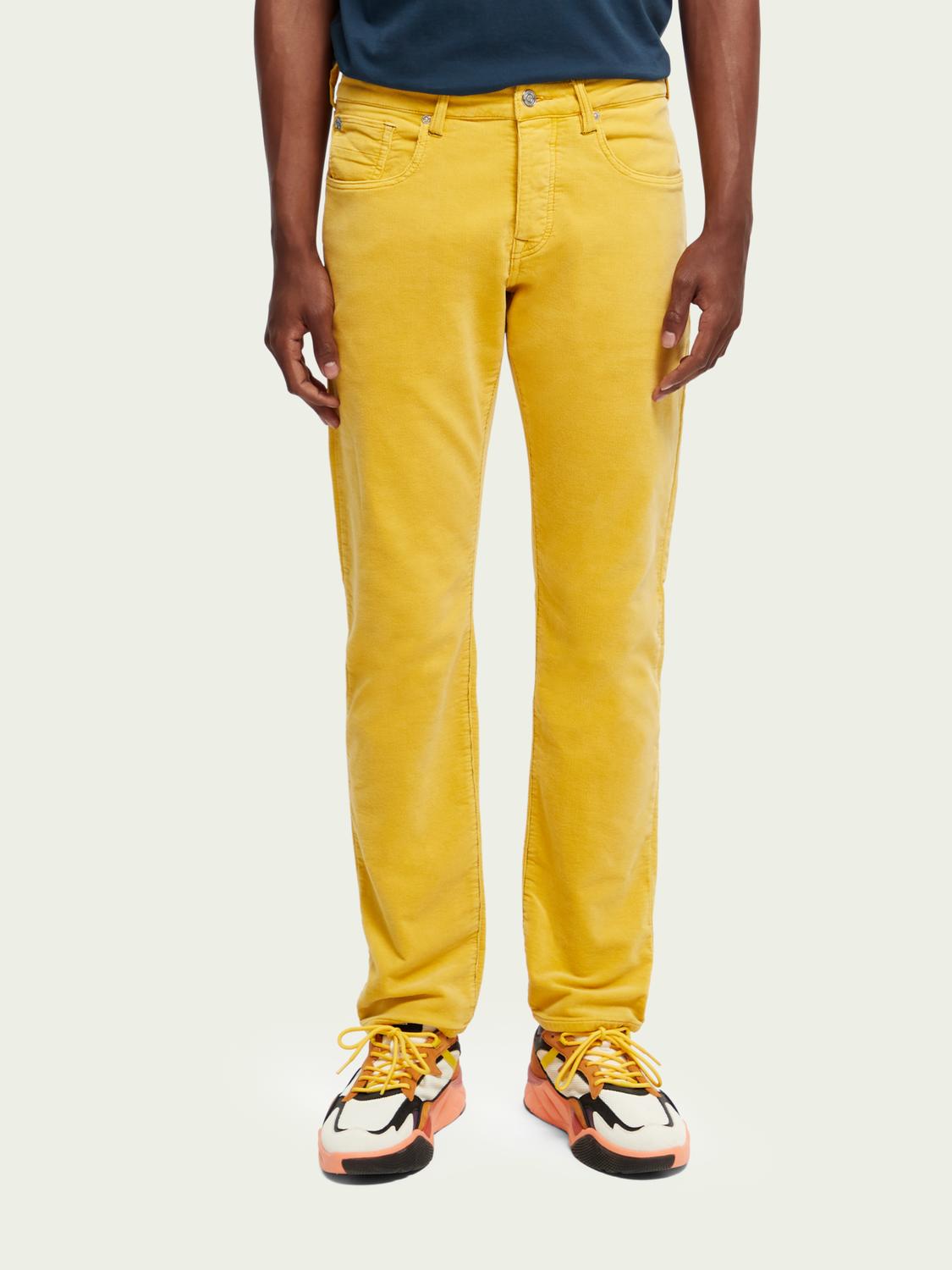 Scotch & Soda Ralston Regular Slim Corduroy Pants in Yellow for Men Lyst