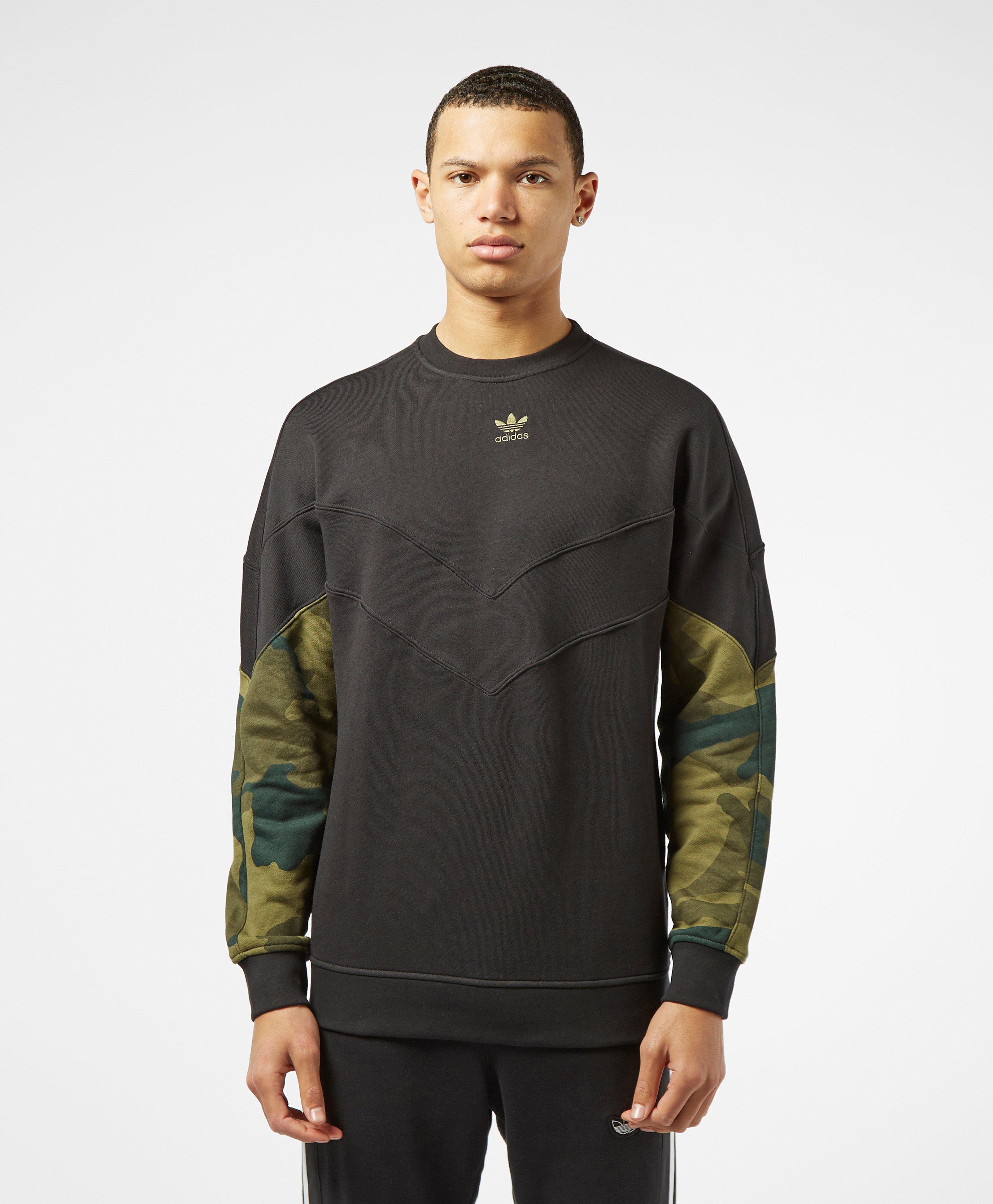 adidas Originals Cotton Camo Sweatshirt in Black for Men | Lyst