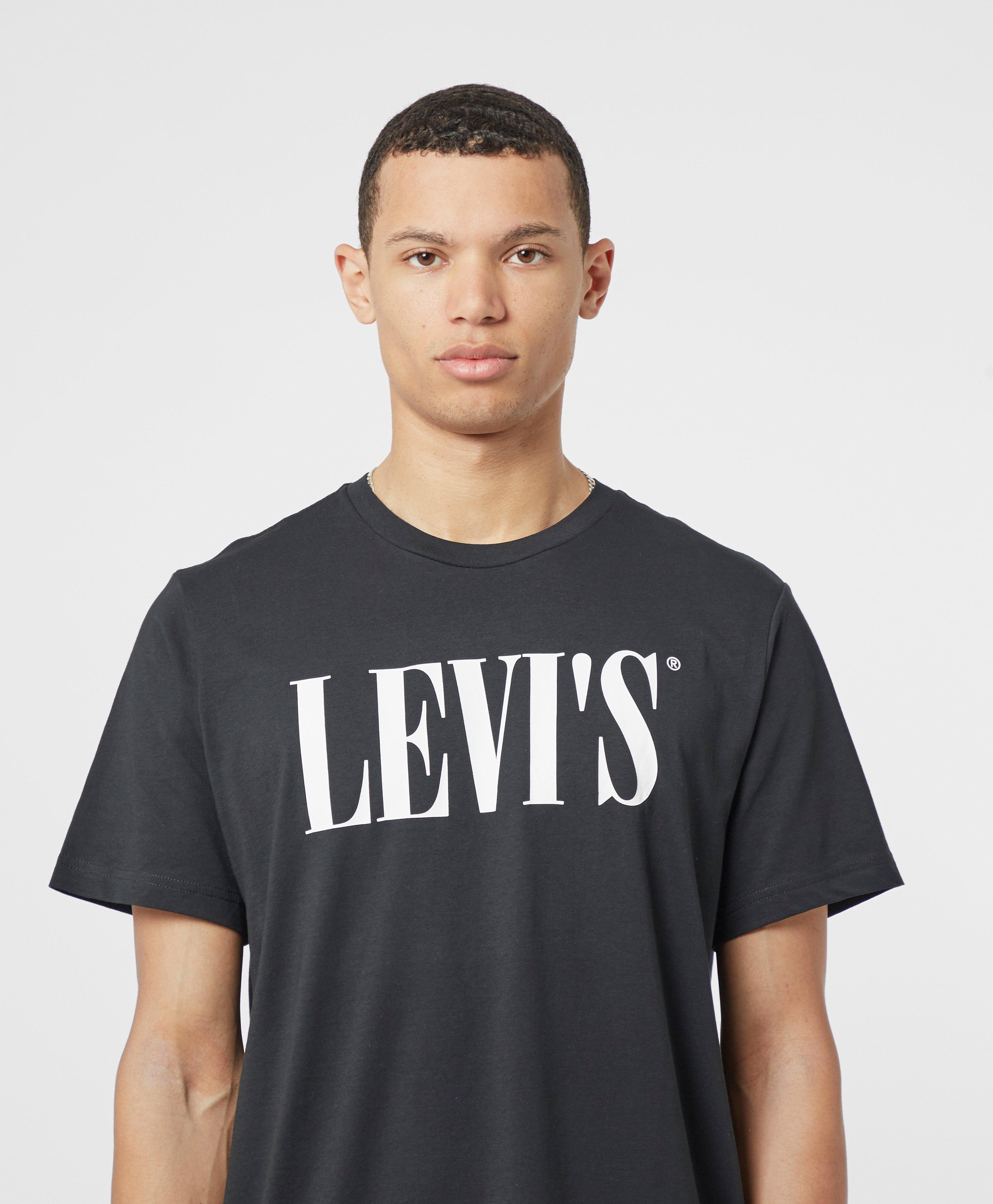 Levi's Serif Logo T-shirt in Black for Men - Lyst