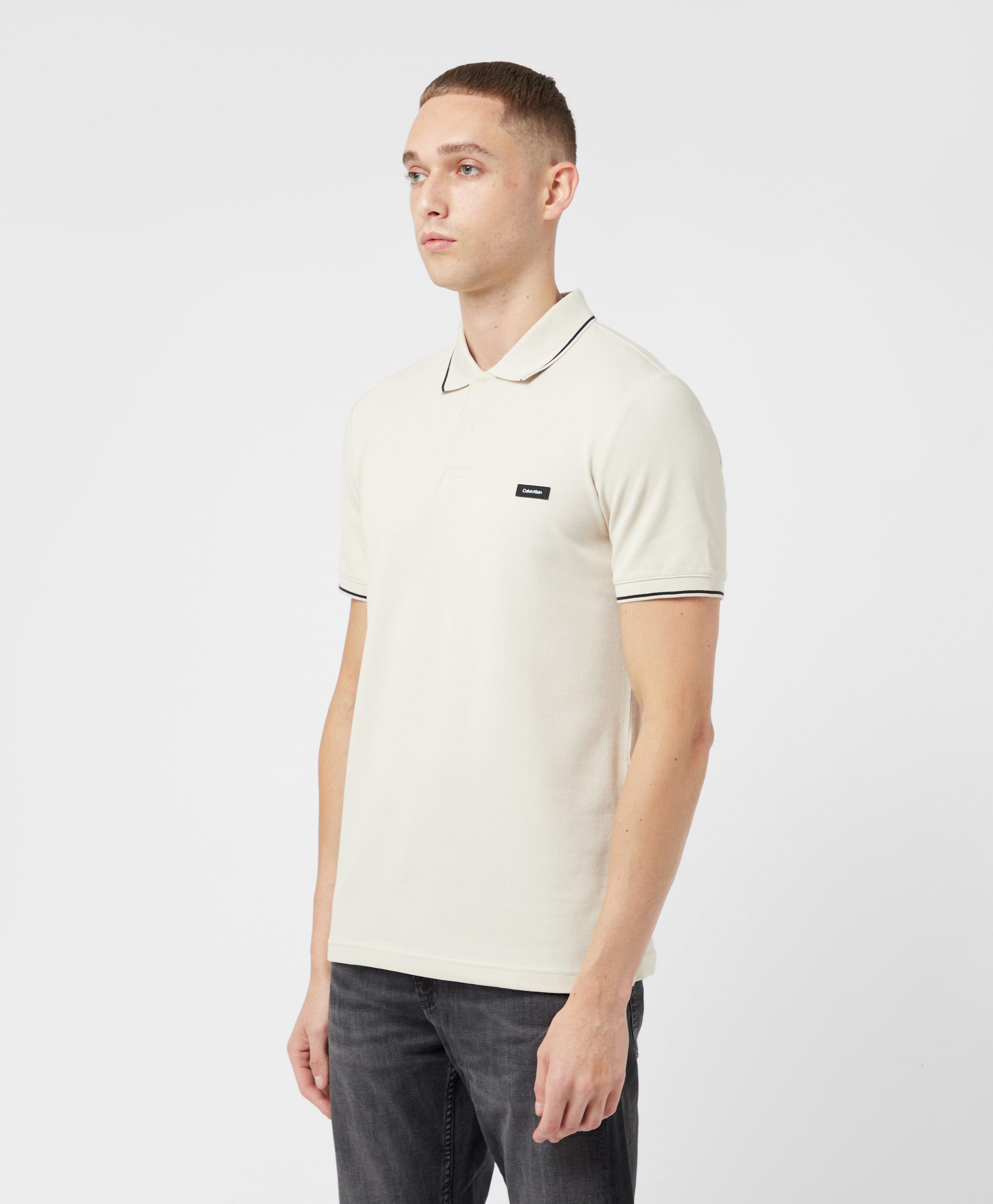 Calvin Klein Stretch Pique Polo Shirt in White for Men | Lyst