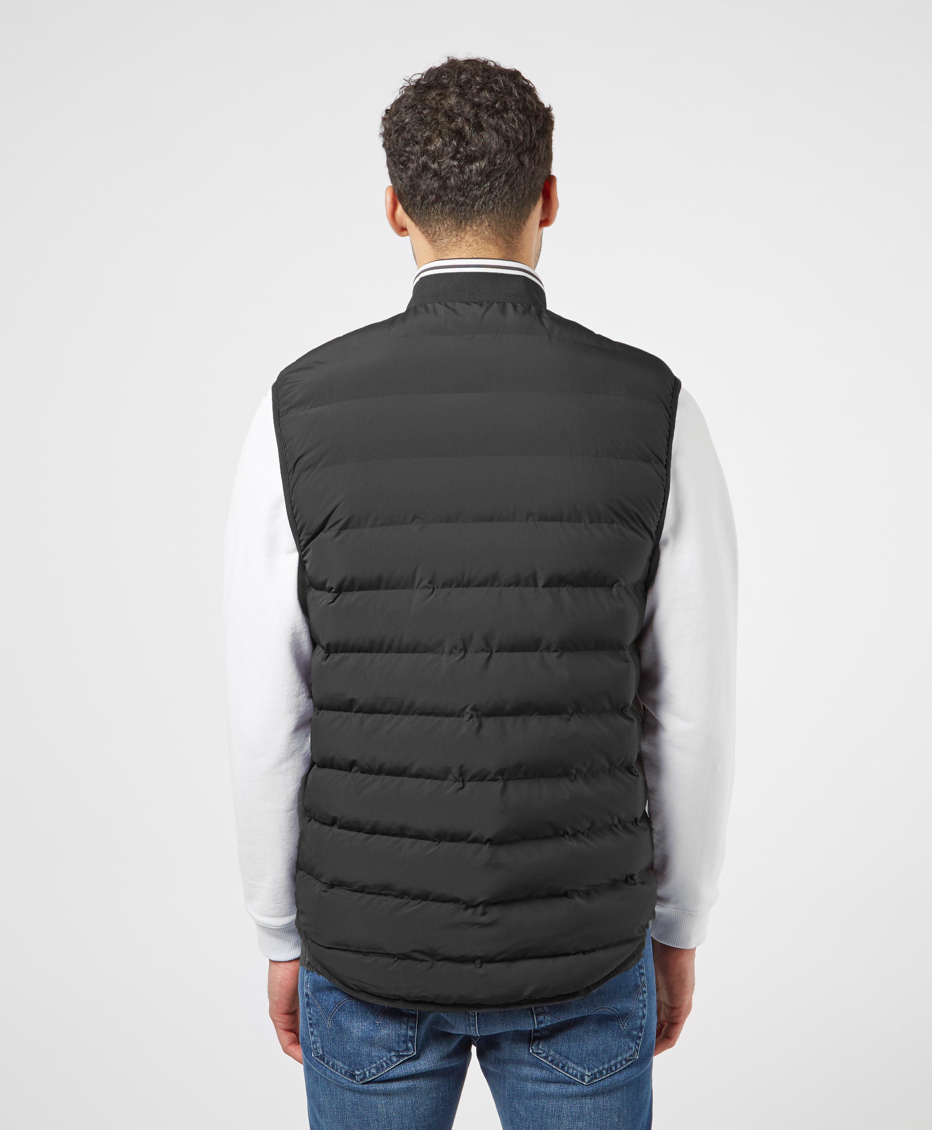 Fred Perry Synthetic Seamless Padded Gilet Black for Men | Lyst