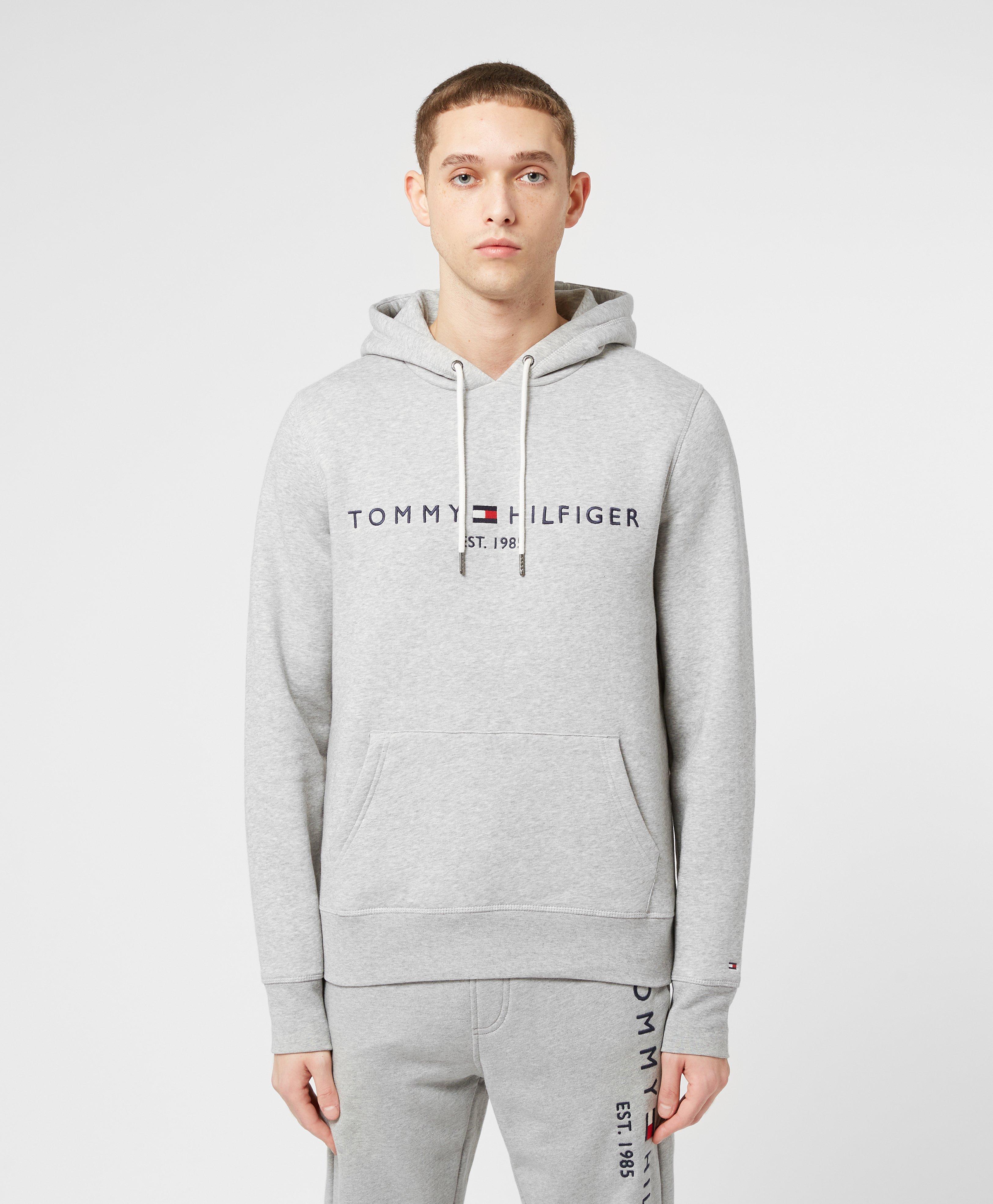 Tommy Hilfiger Cotton Tommy Logo Hoodie in Grey (Blue) for Men - Save 33% -  Lyst