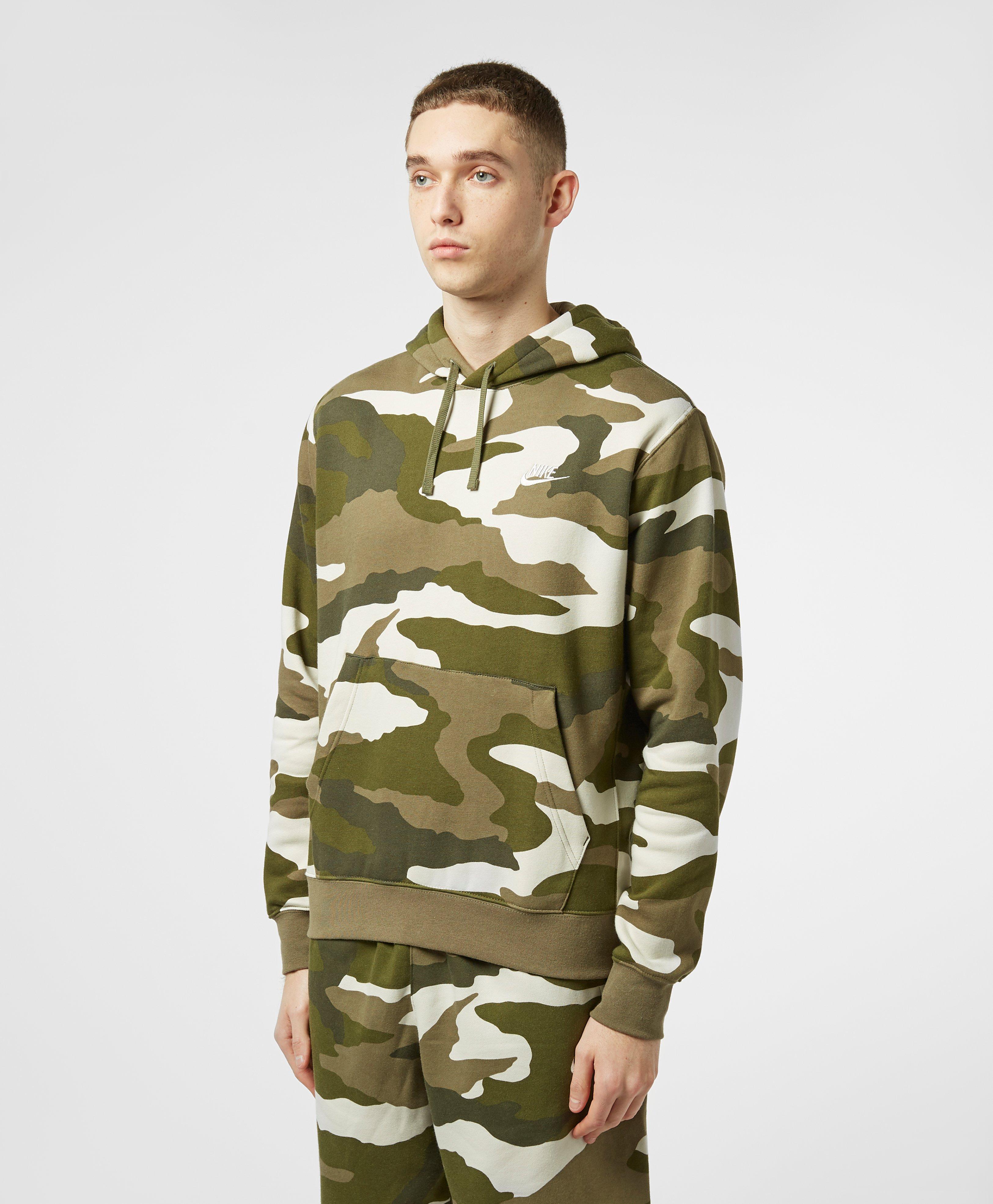 Nike Cotton Camo Overhead Hoodie in Green for Men - Lyst